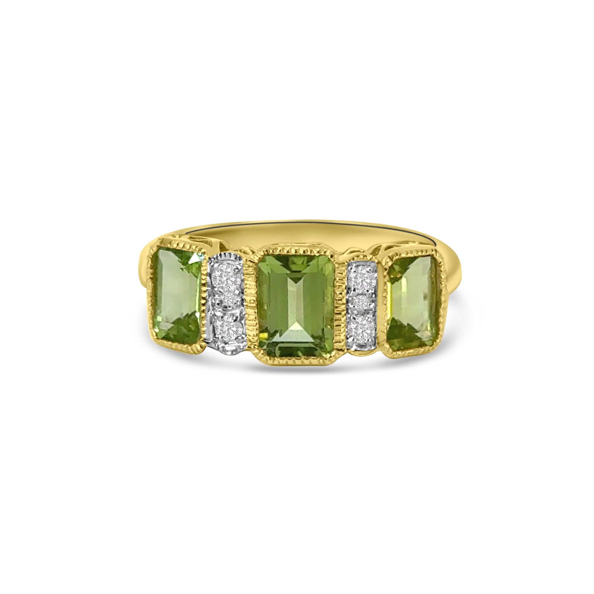 9kt Peridot and Diamond Dress Ring