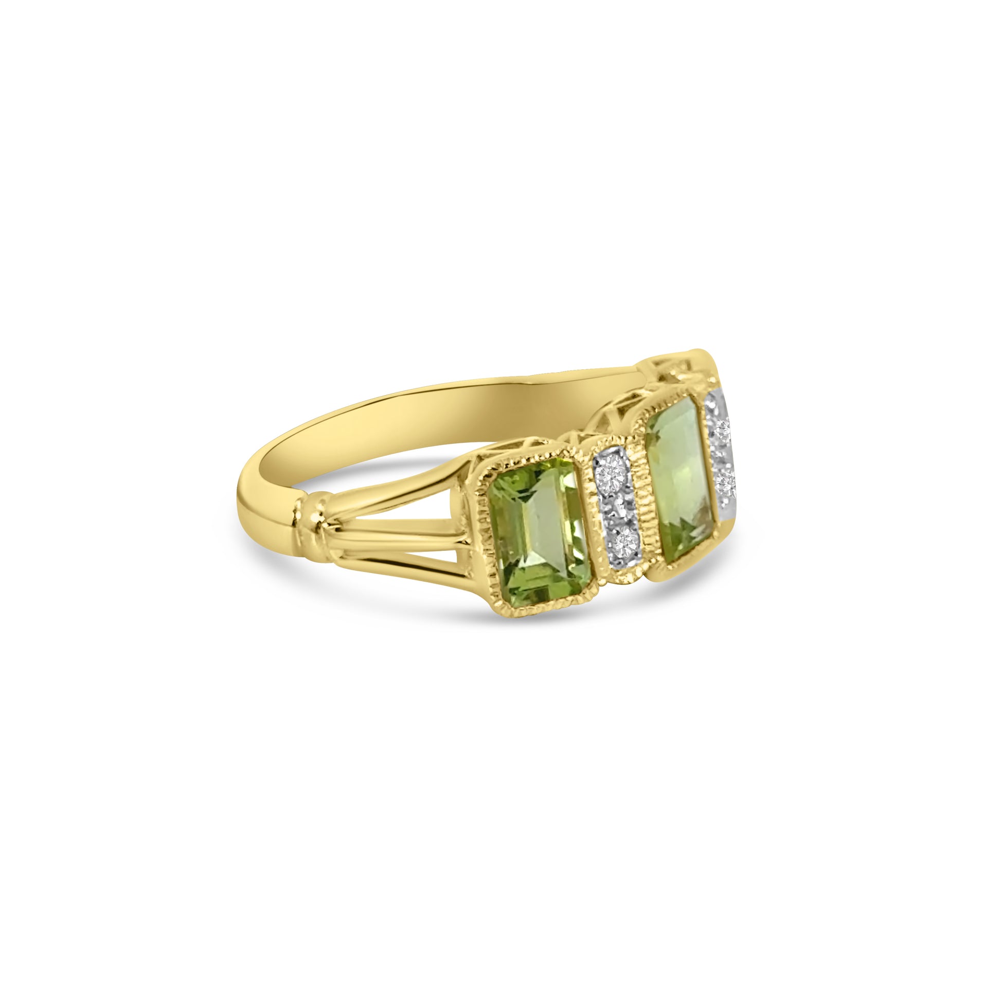 9kt Peridot and Diamond Dress Ring