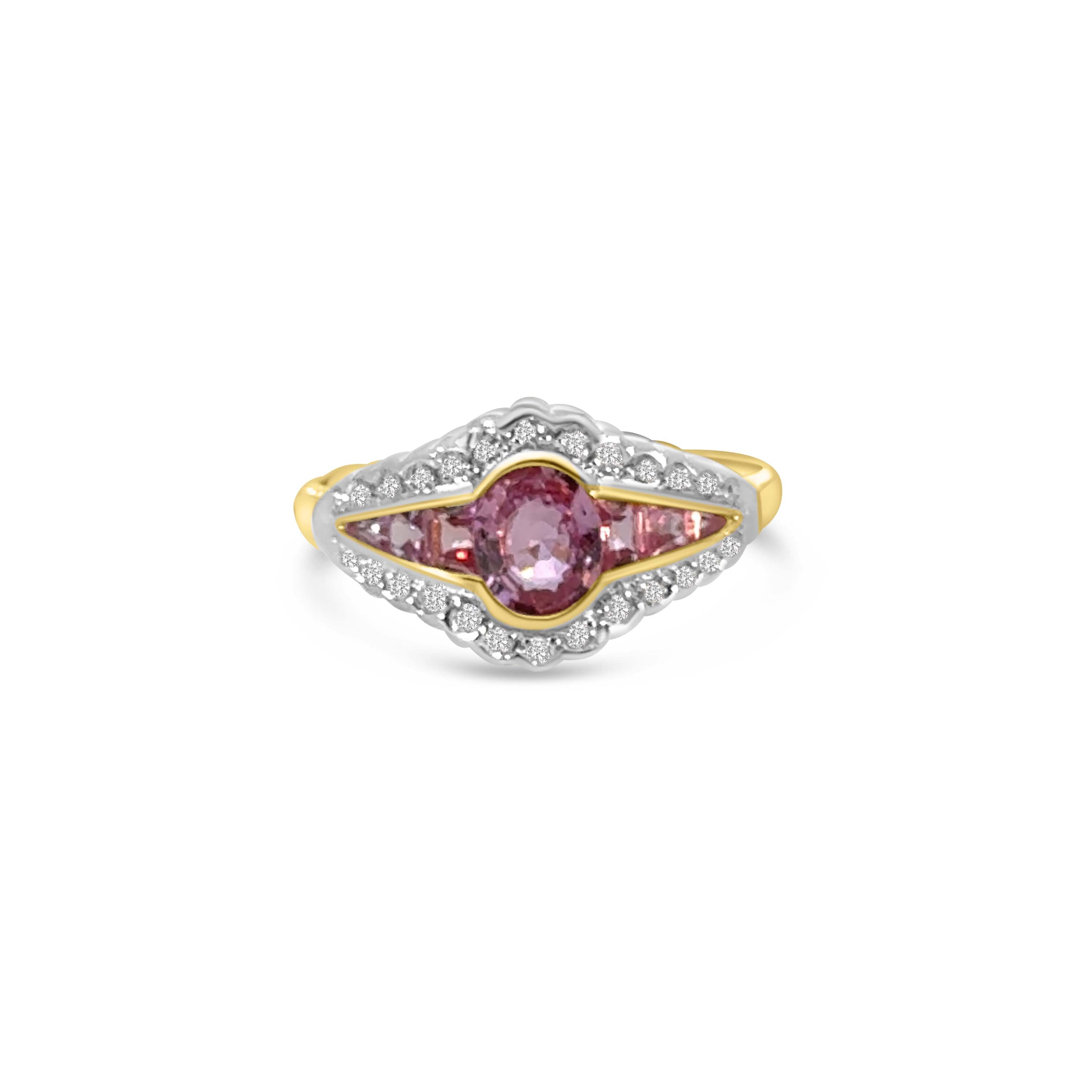 9kt Pink Sapphire and Diamond Dress Ring