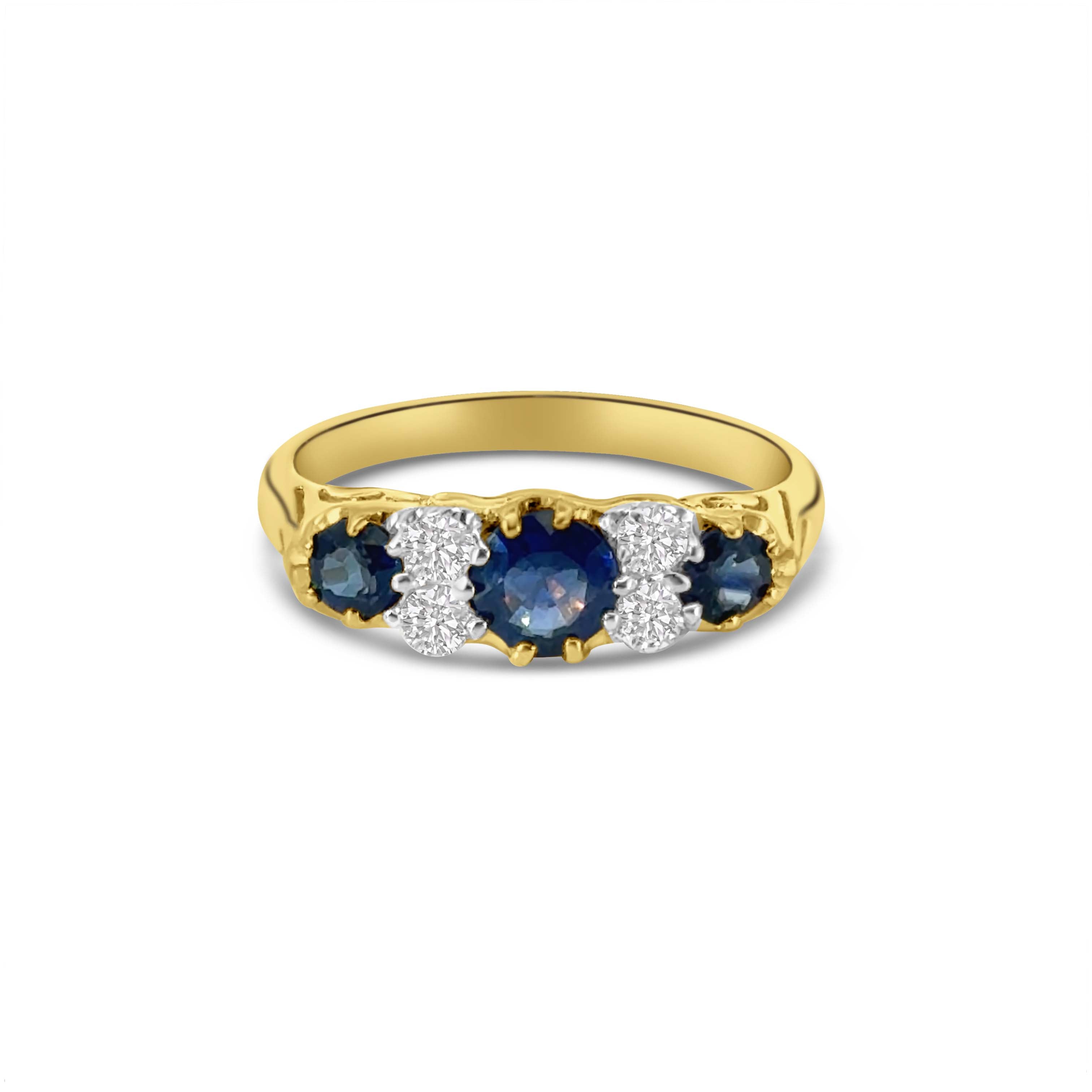9kt Sapphire and Diamond Vintage Dress Ring