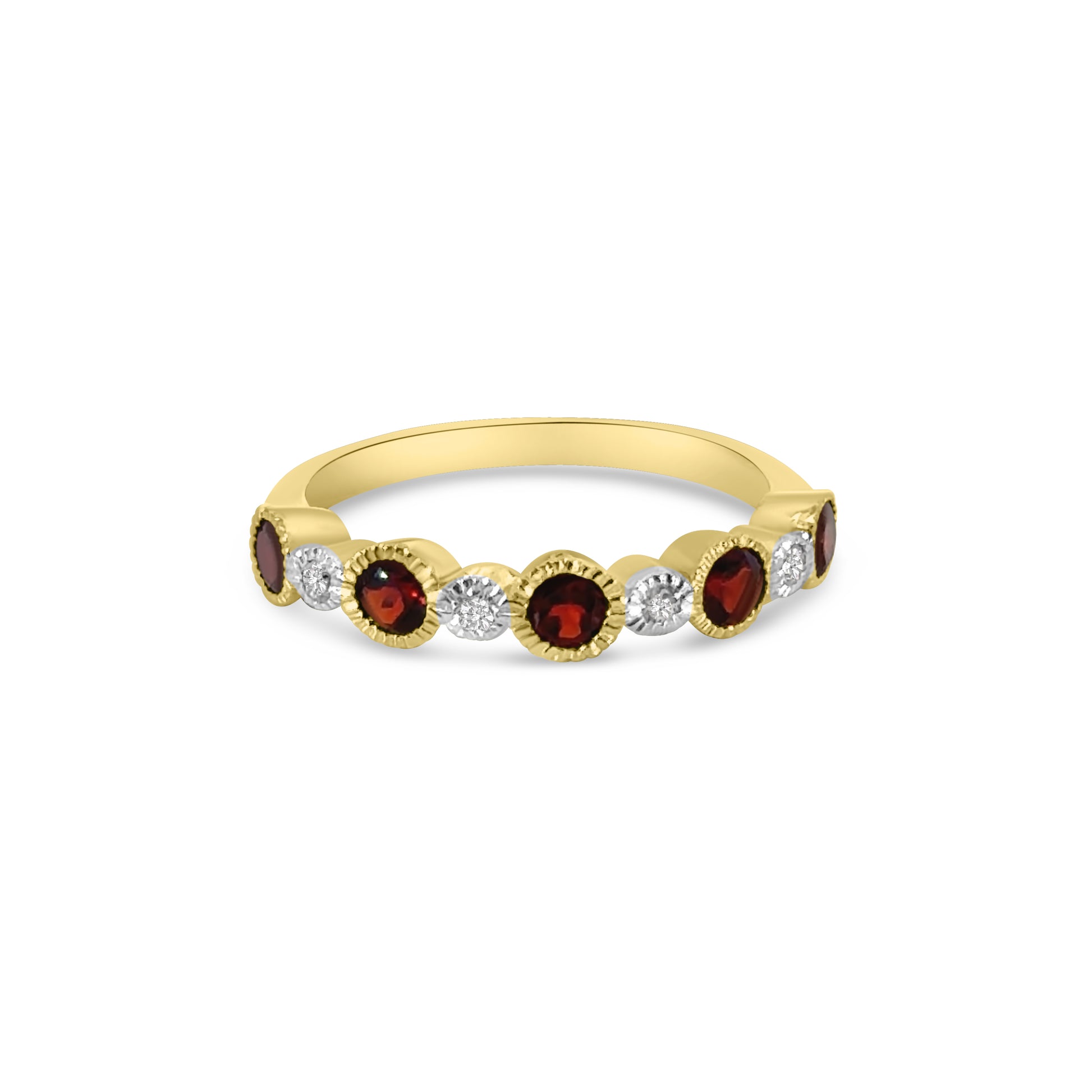 9kt Garnet and Diamond Dress Band