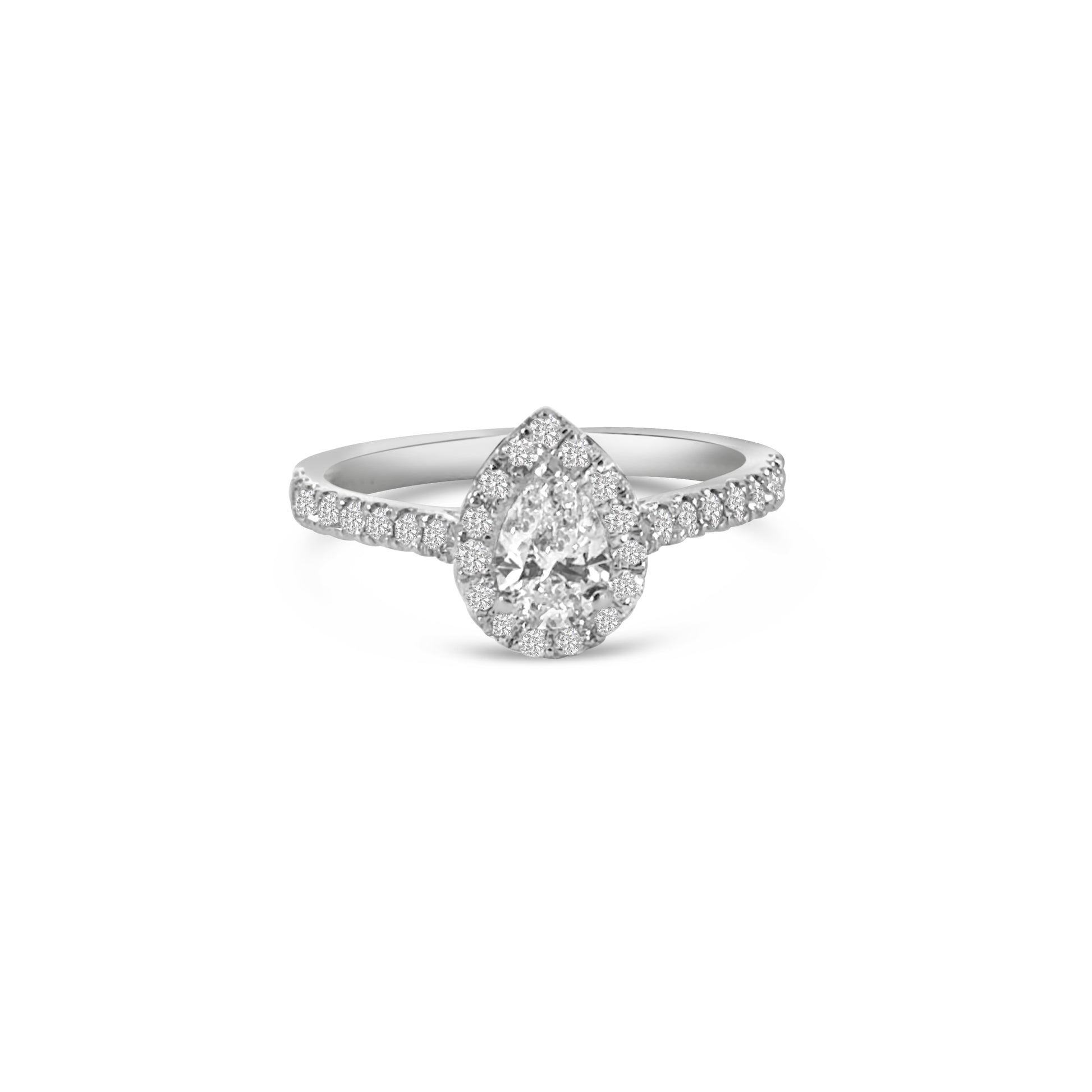 9kt Pear Cut Halo Diamond Engagement Ring