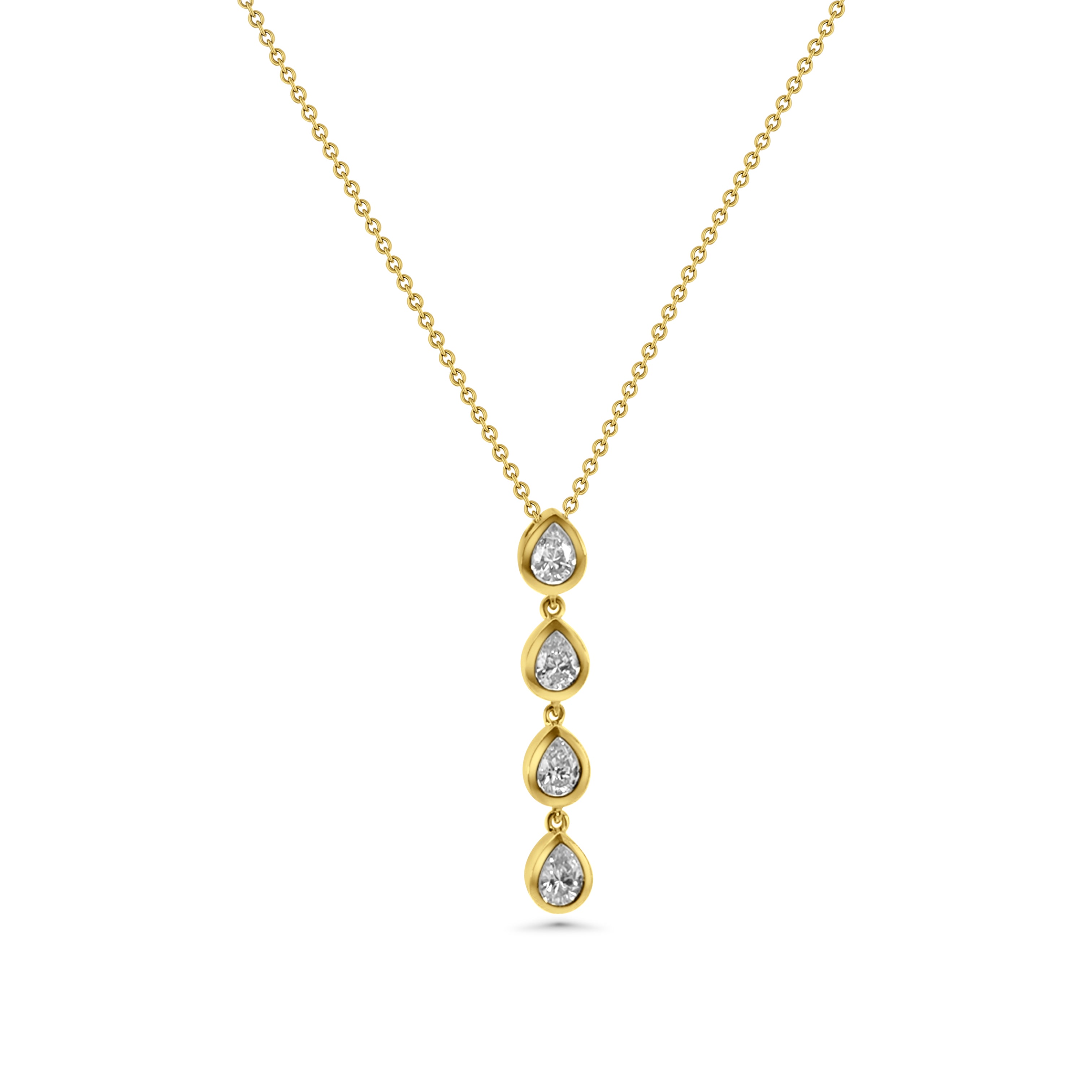 18kt Bezel Set Pear Diamond Pendant