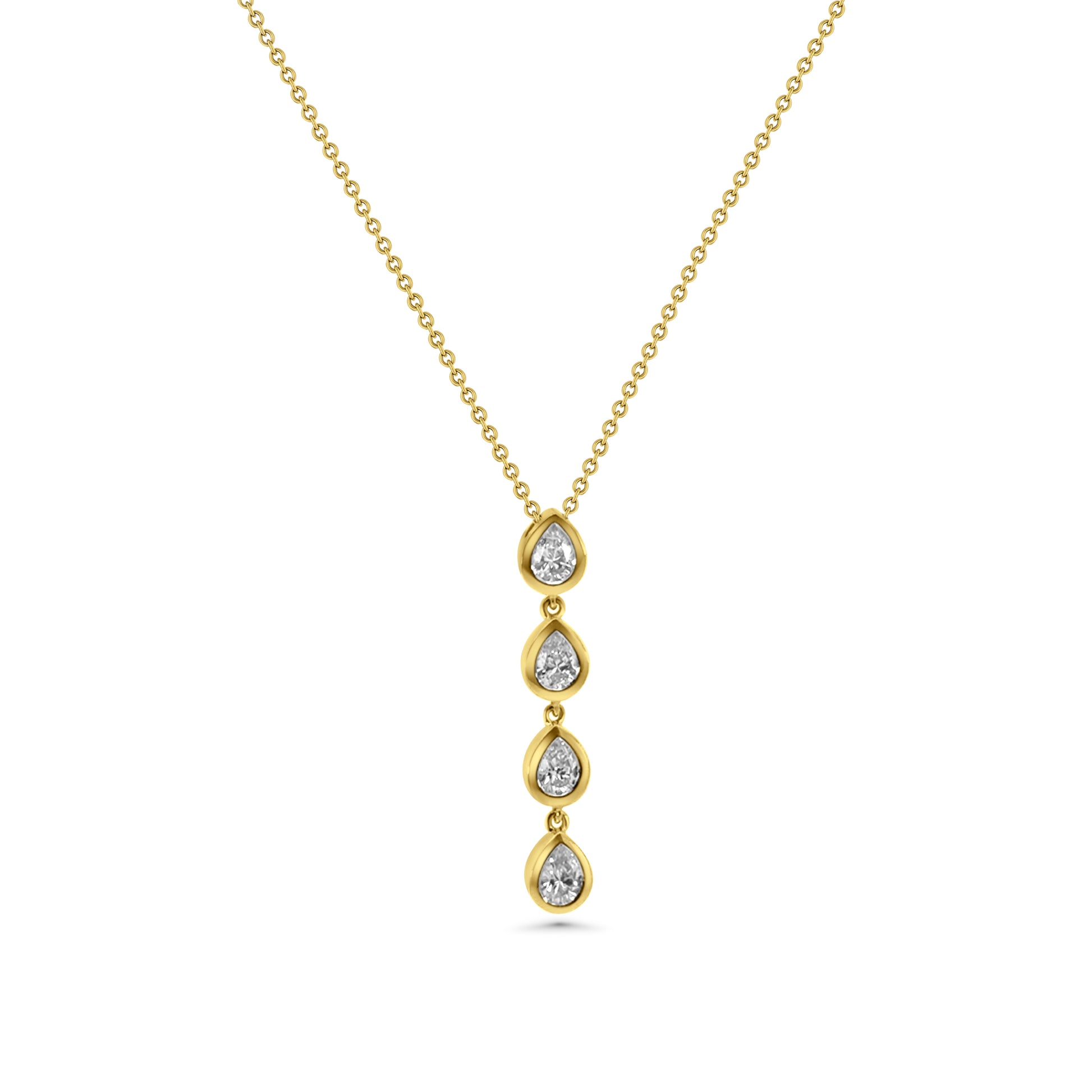 18kt Bezel Set Pear Diamond Pendant