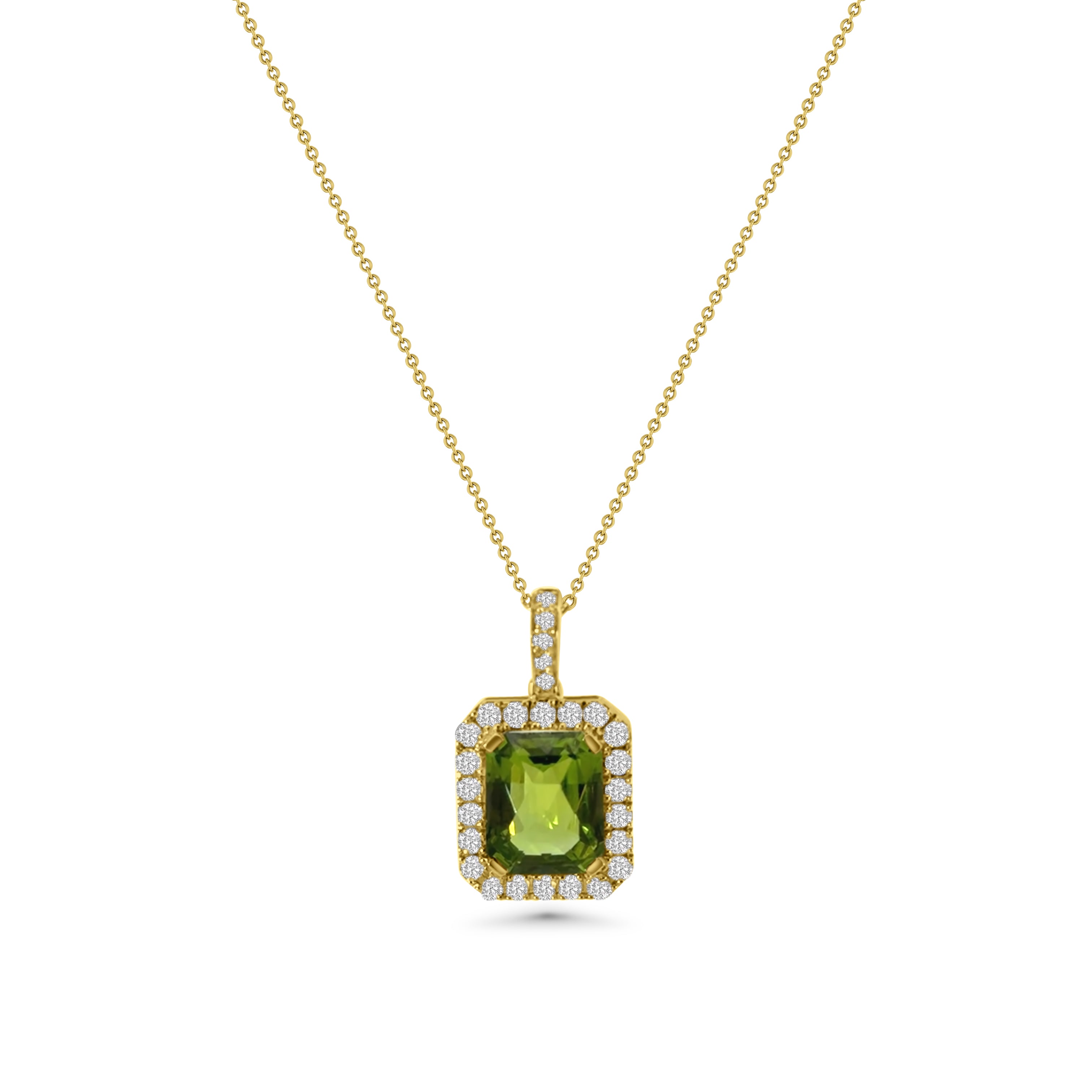 18kt Peridot and Diamond Pendant