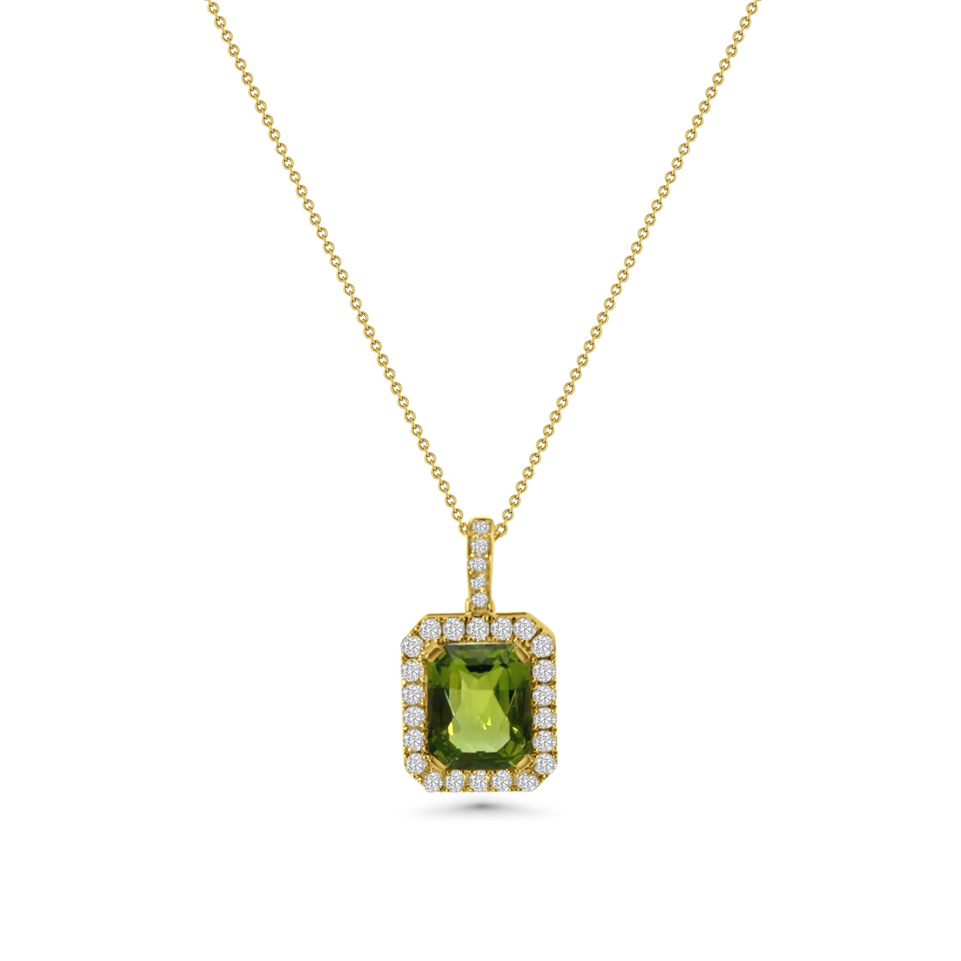 18kt Peridot and Diamond Pendant