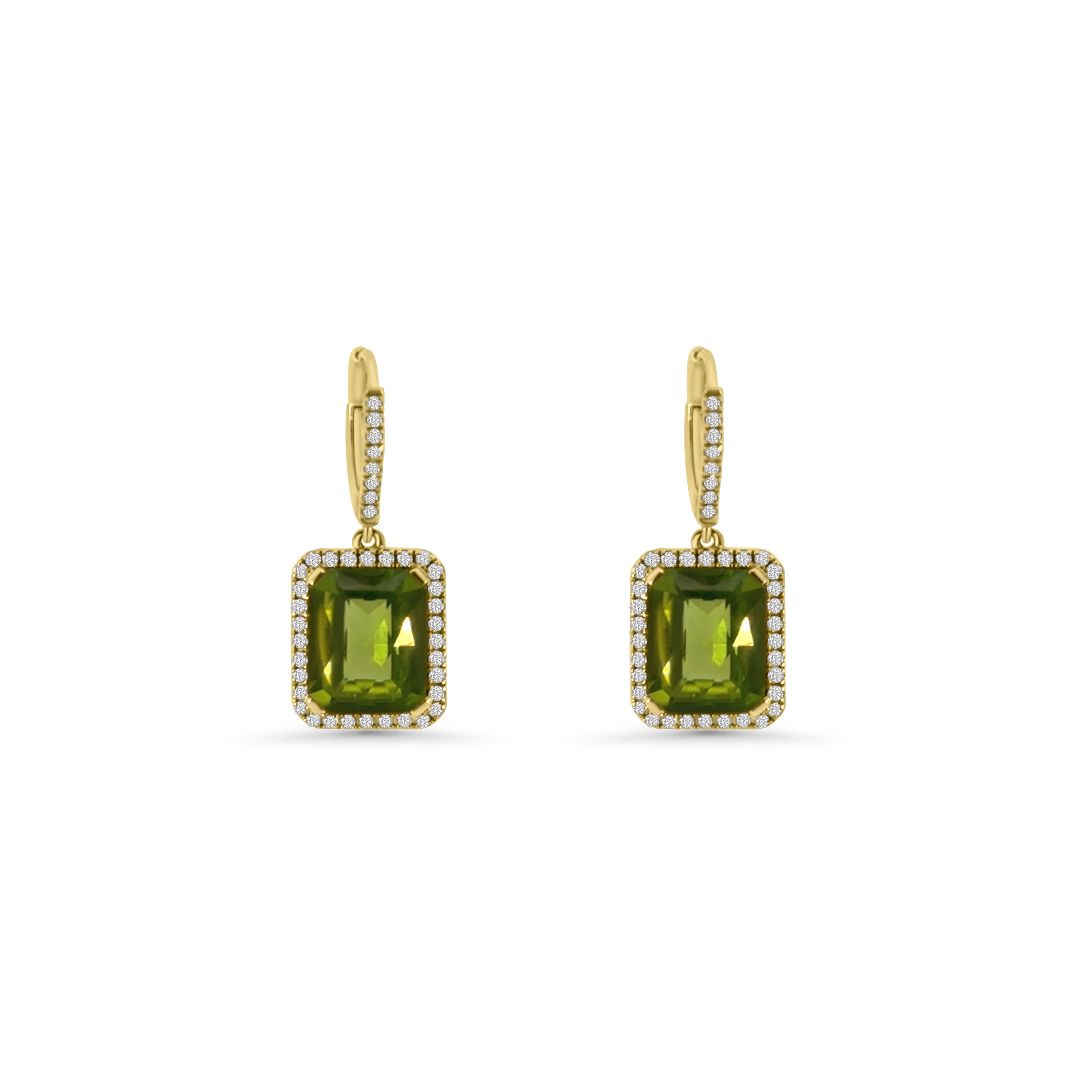 18kt Peridot and Diamond Earrings