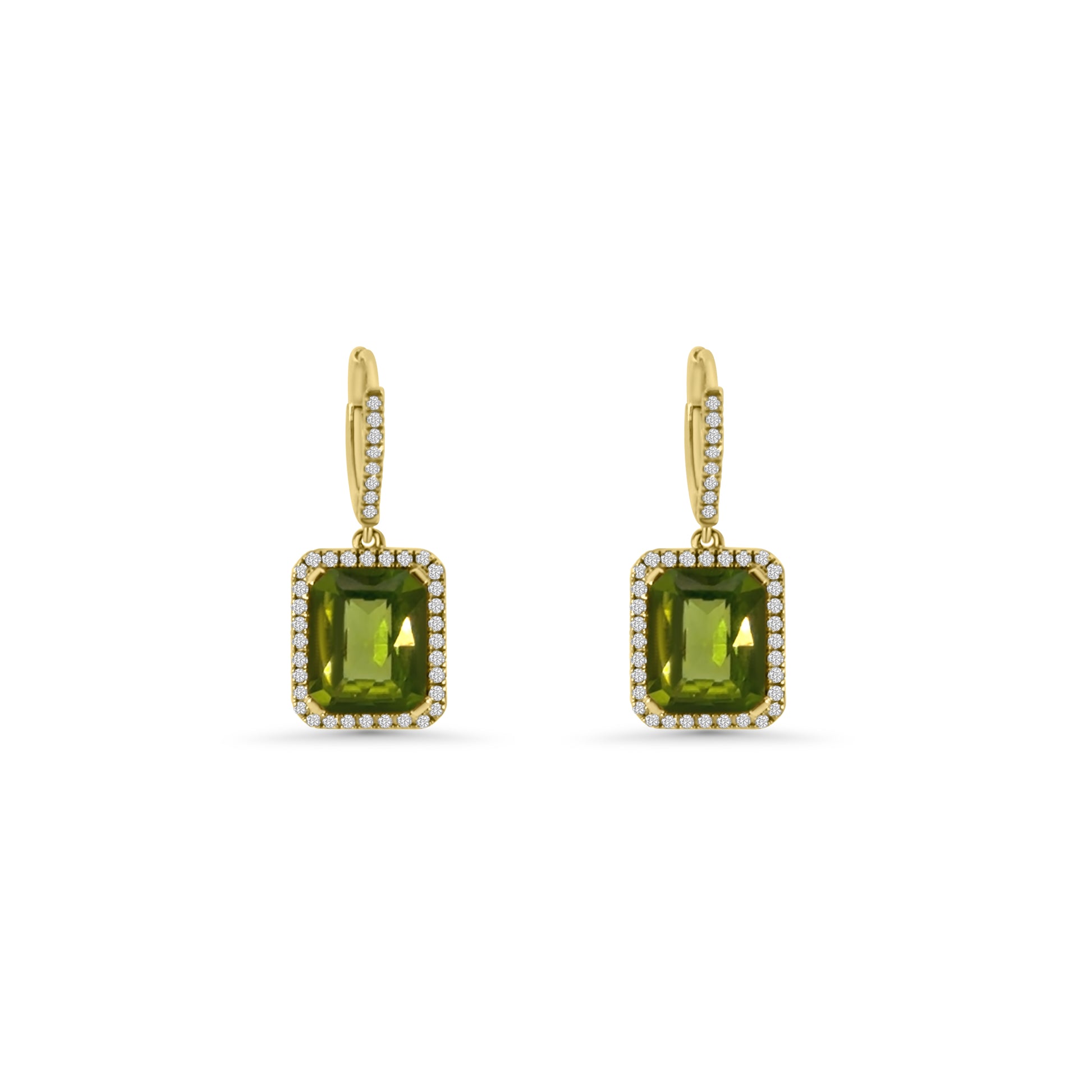 18kt Peridot and Diamond Earrings