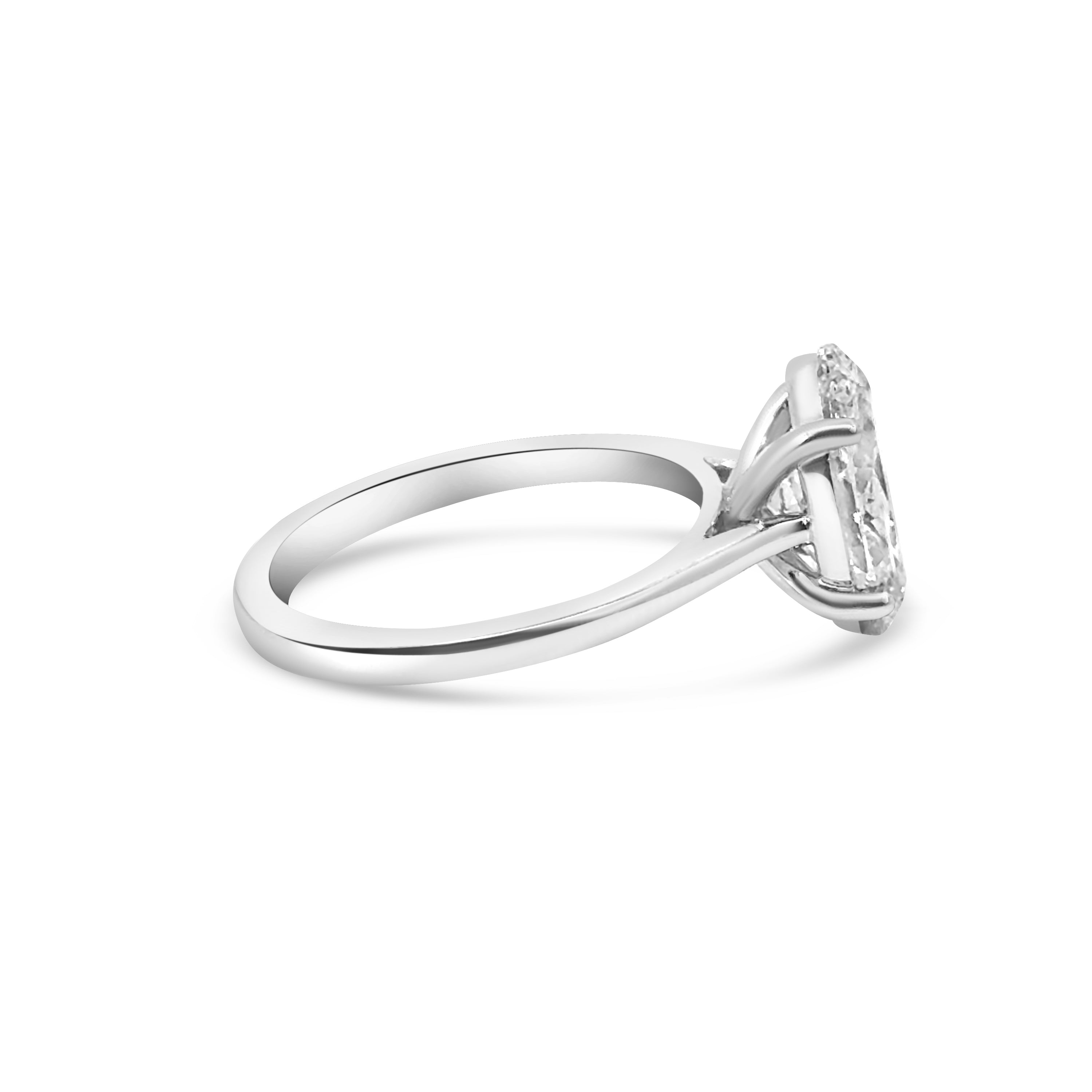 Lab Diamond Platinum Oval Solitaire Engagement Ring 3ct