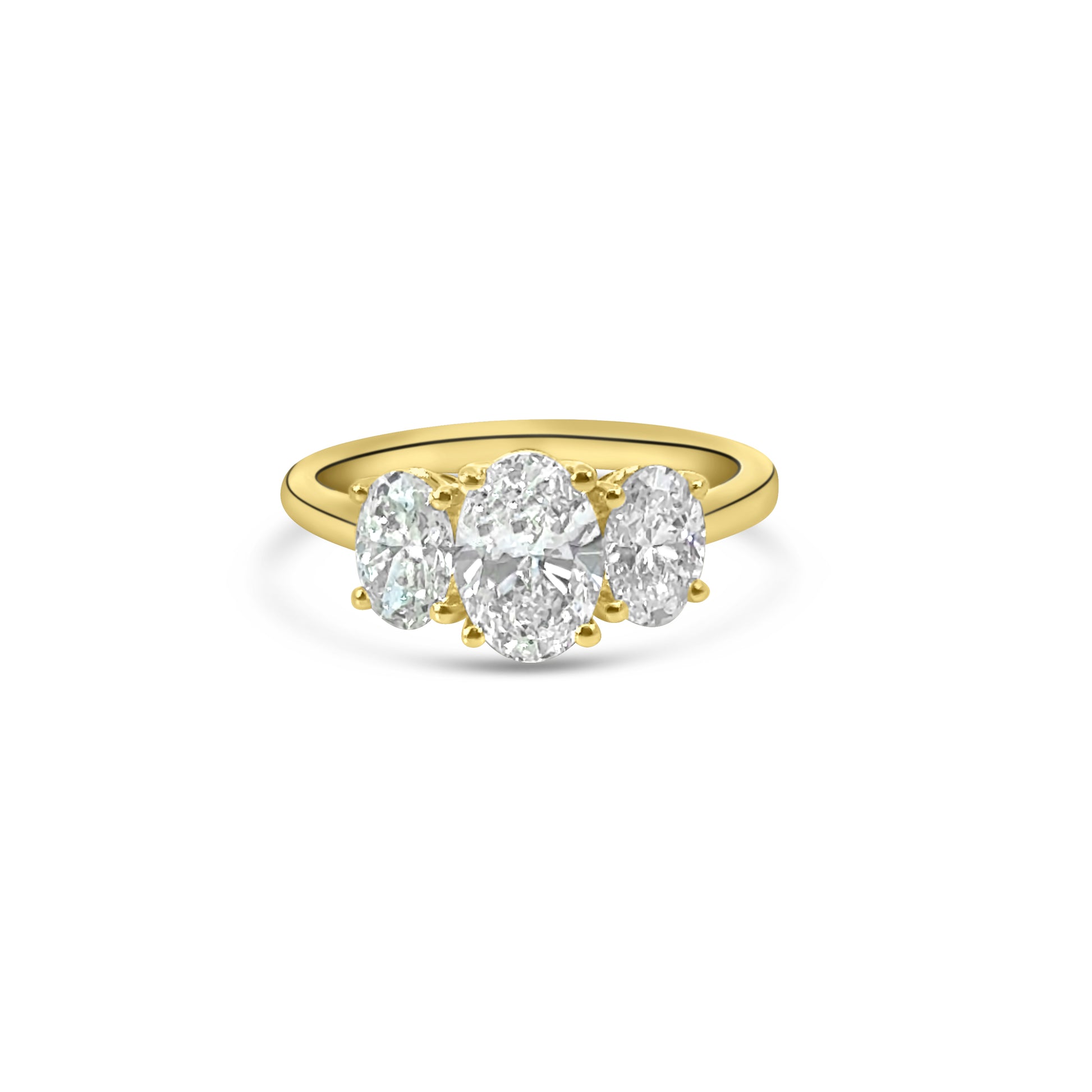 Lab Diamond 18kt Three Stone Engagement Ring