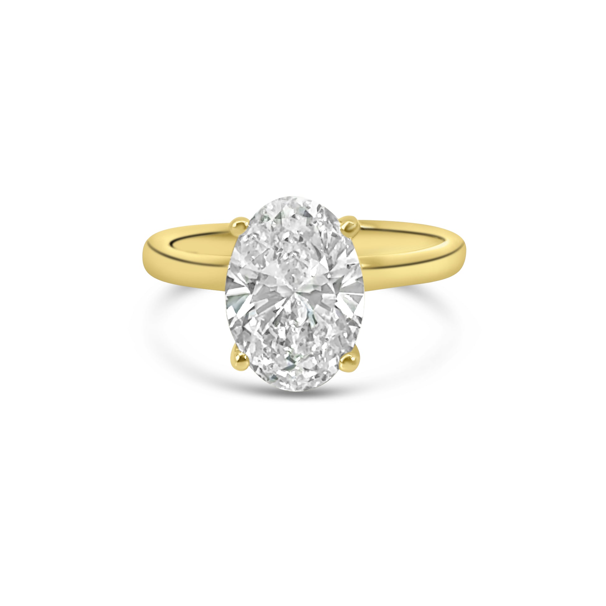 Lab Diamond 18kt Oval Solitaire Engagement Ring 3ct