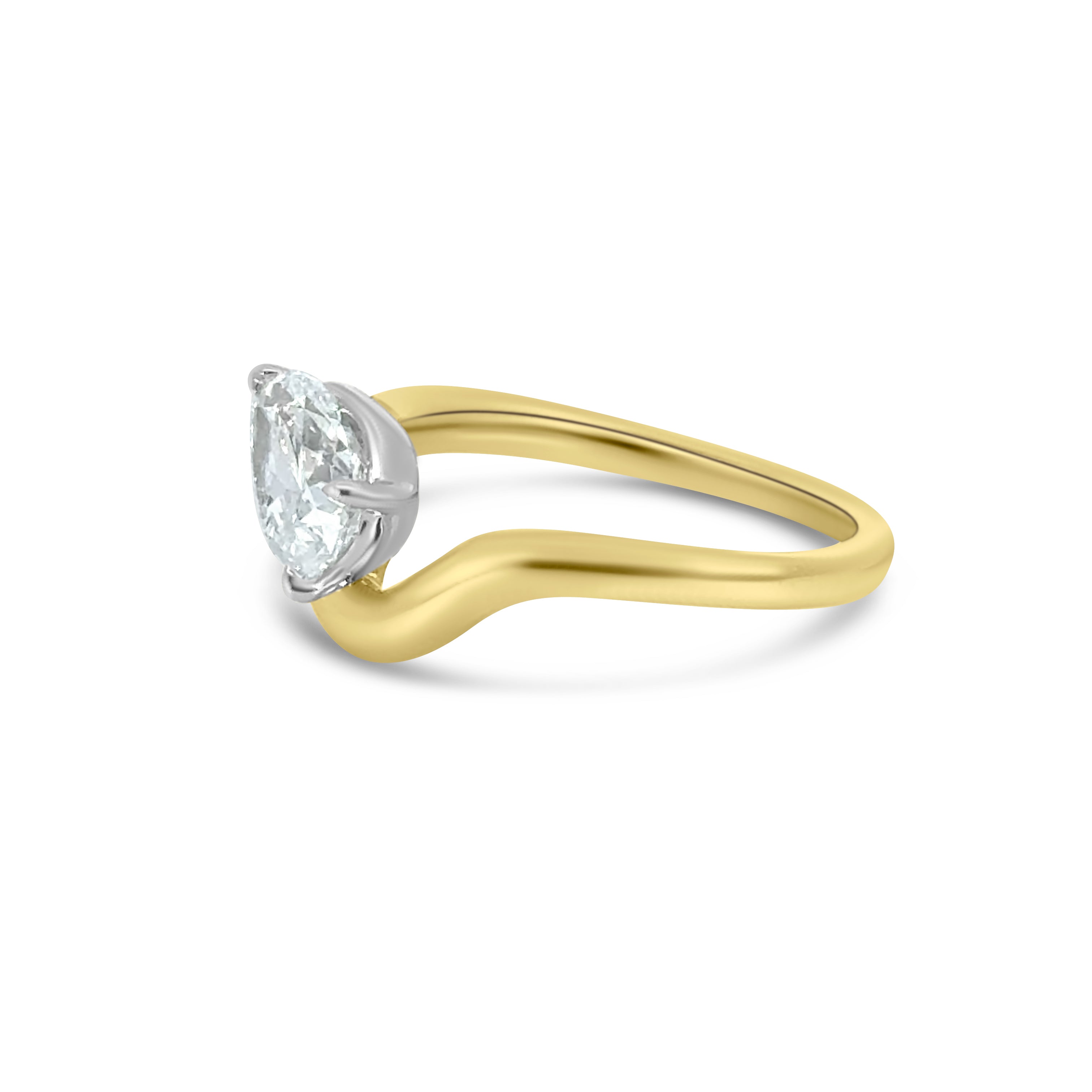 9kt Lab Grown Diamond Pear Wave Dress Ring