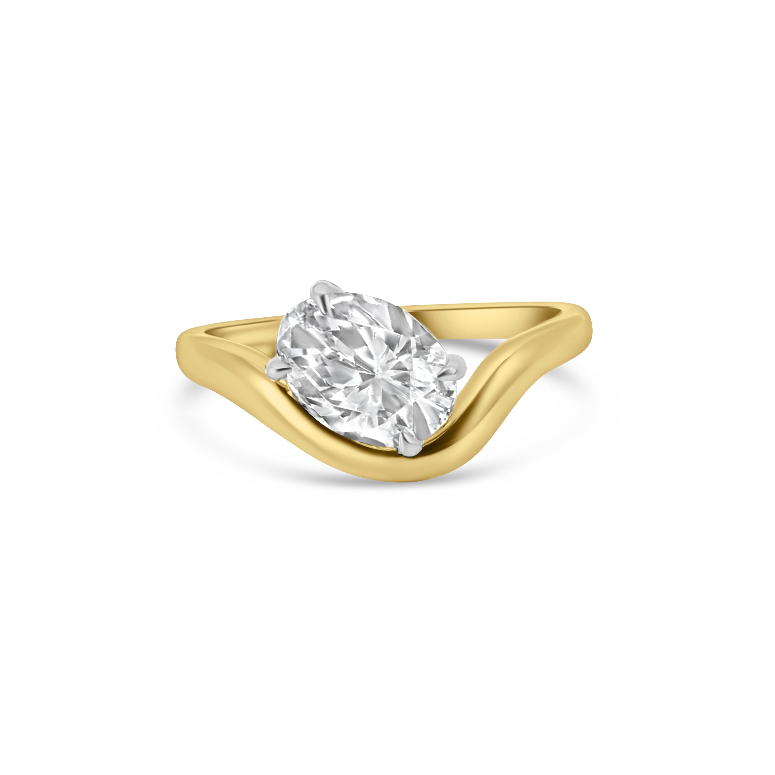 9kt Lab Grown Diamond Oval Wave Dress Ring