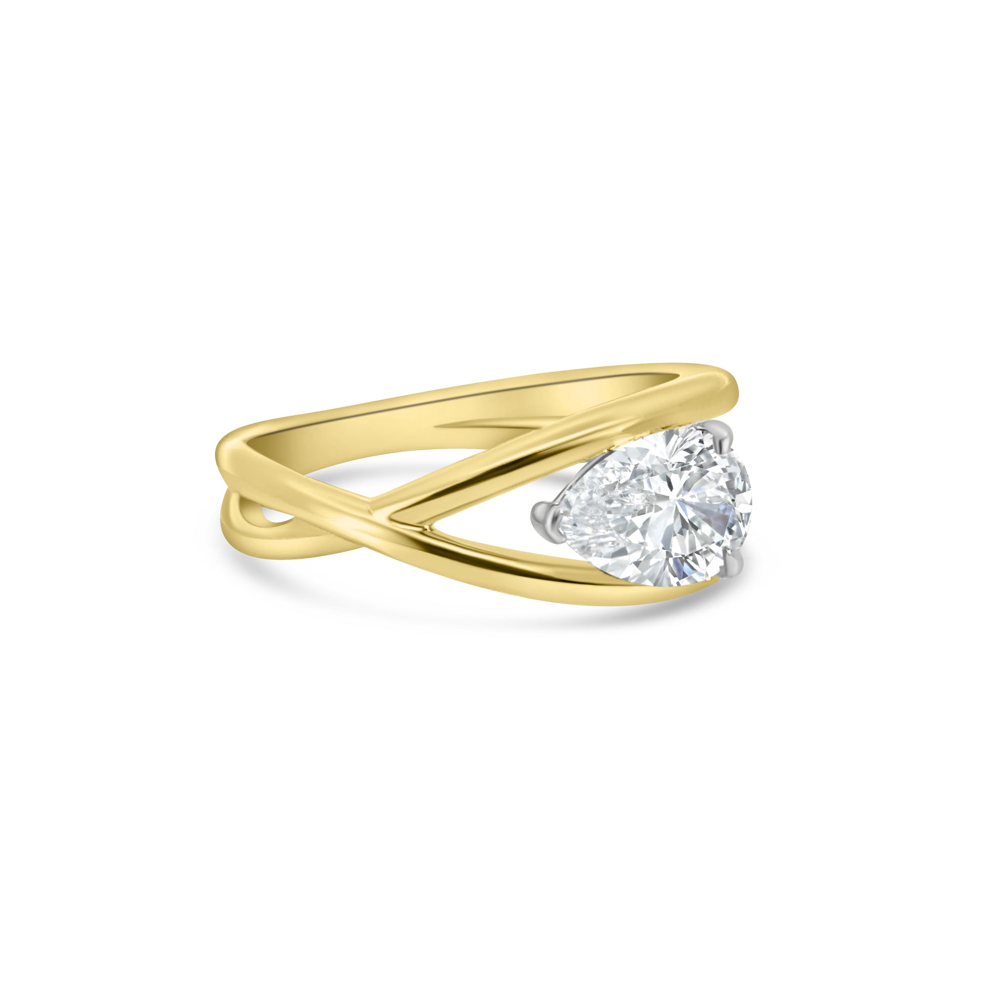 9kt Lab Grown Diamond Pear Dress Ring