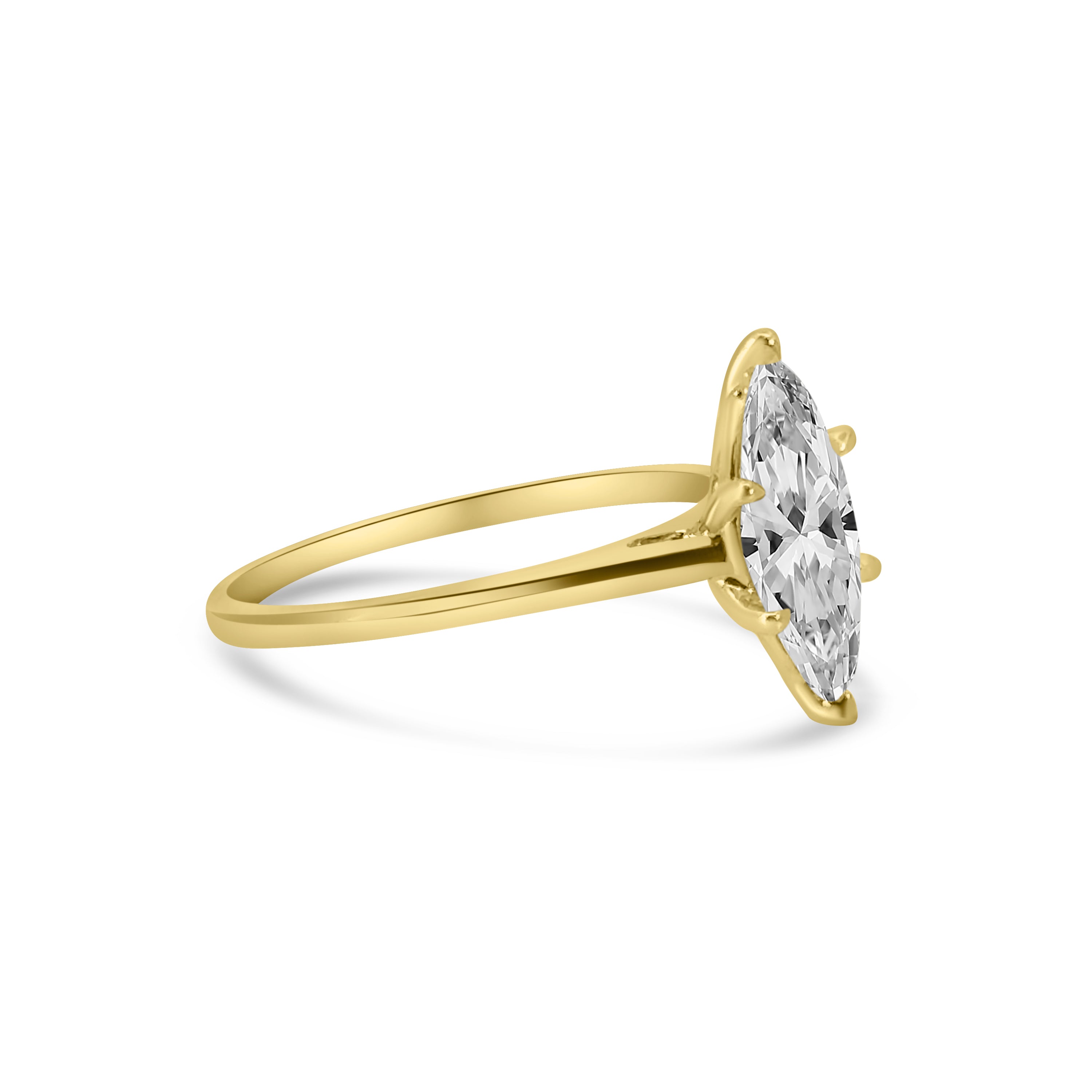 Lab Diamond 18kt Marquise Solitaire Engagement Ring