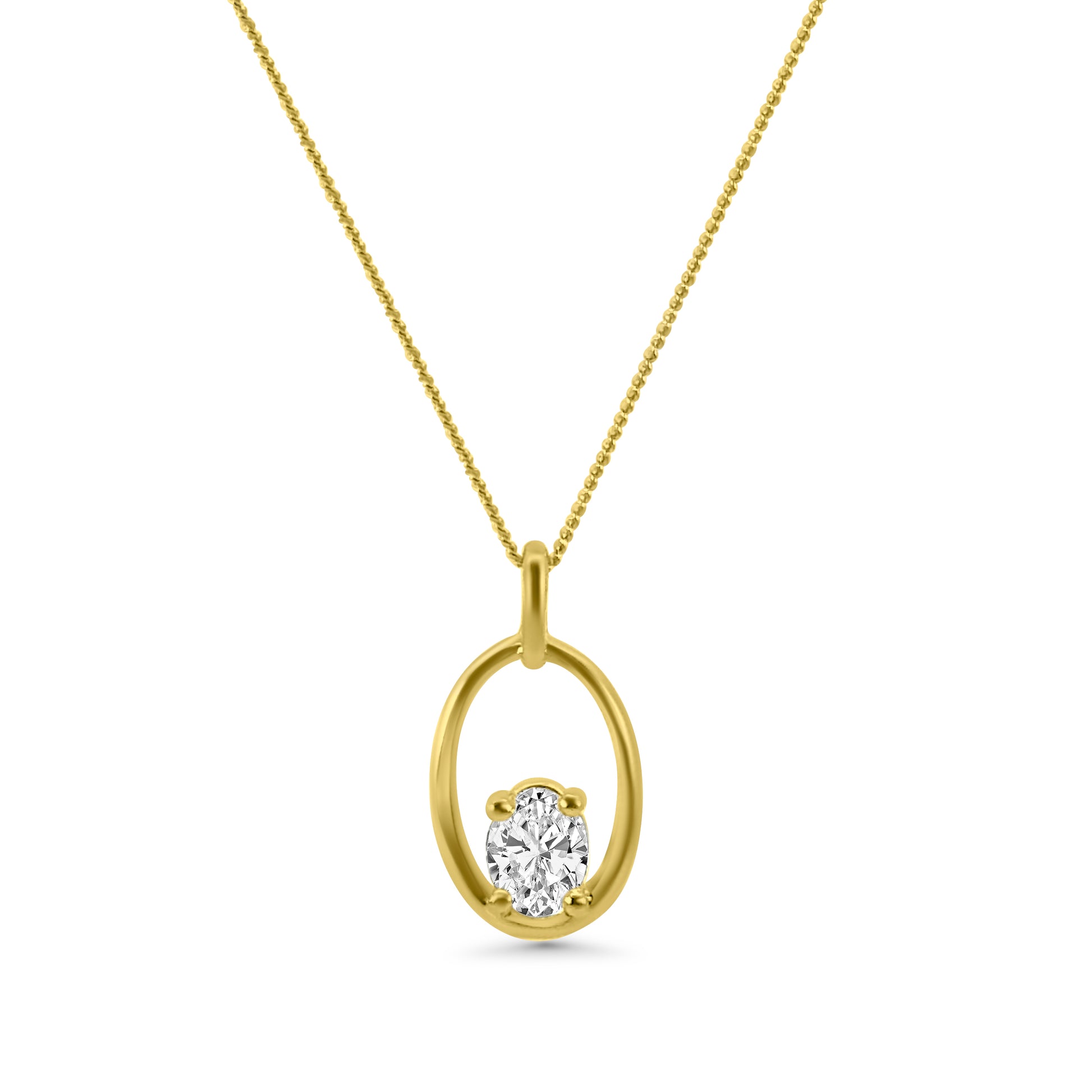9kt Lab Grown Diamond Oval Pendant