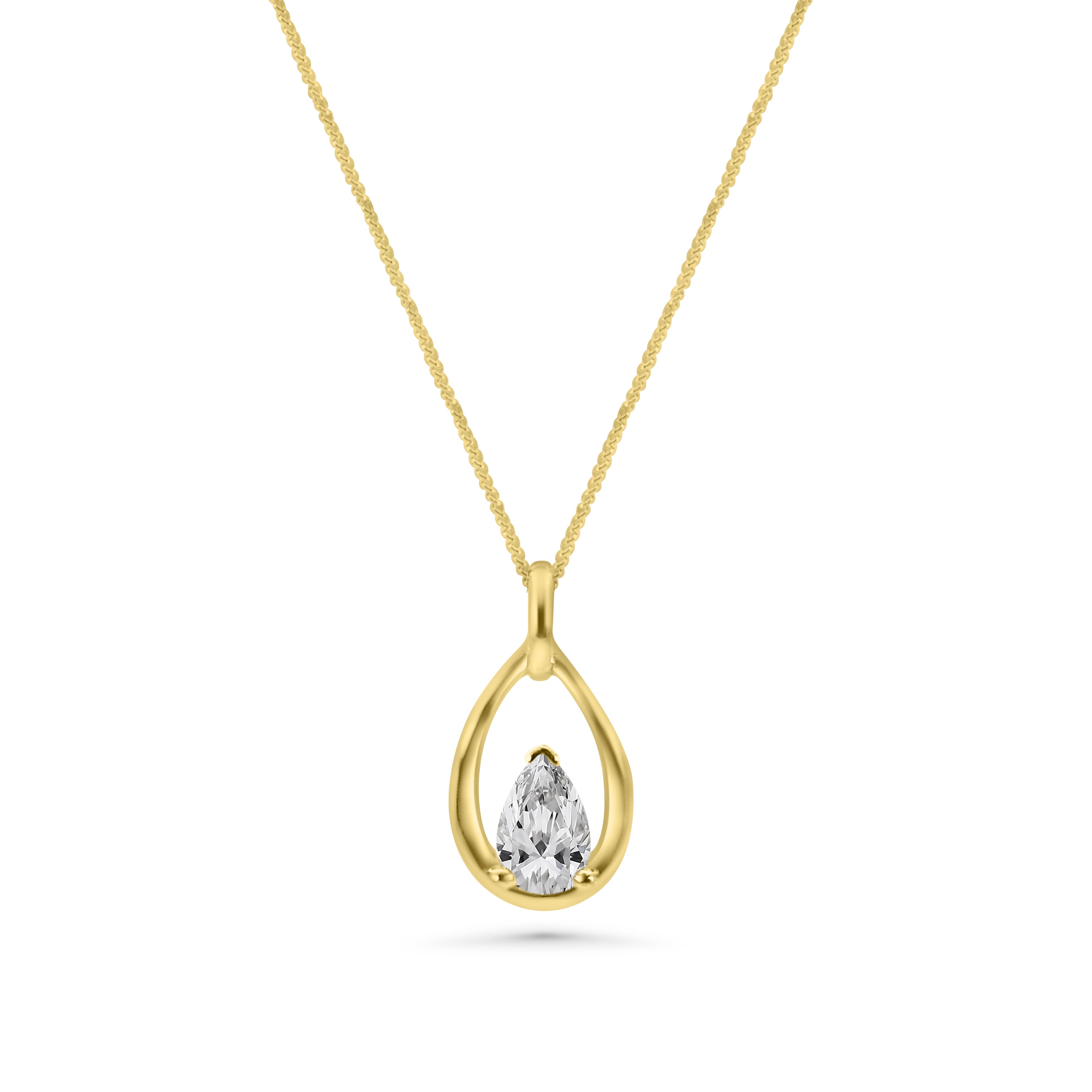9kt Lab Grown Diamond Pear Pendant