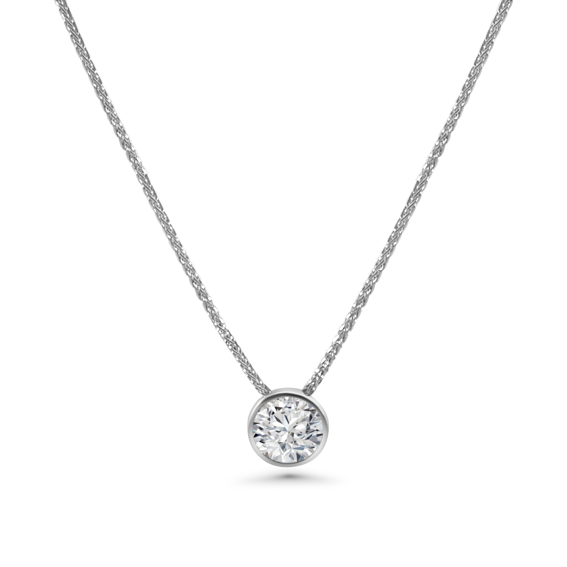 9kt Lab Grown Diamond Bezel Set Pendant