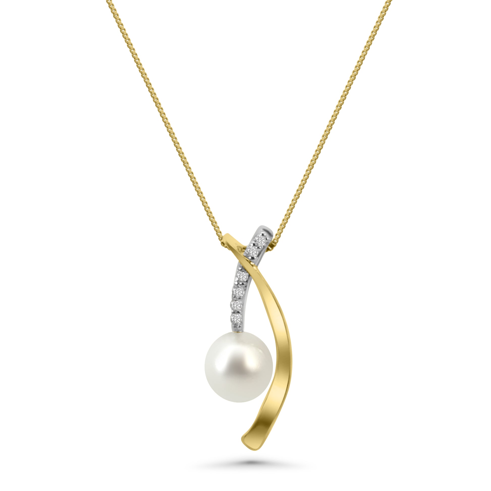 9kt Pearl and Diamond Pendant