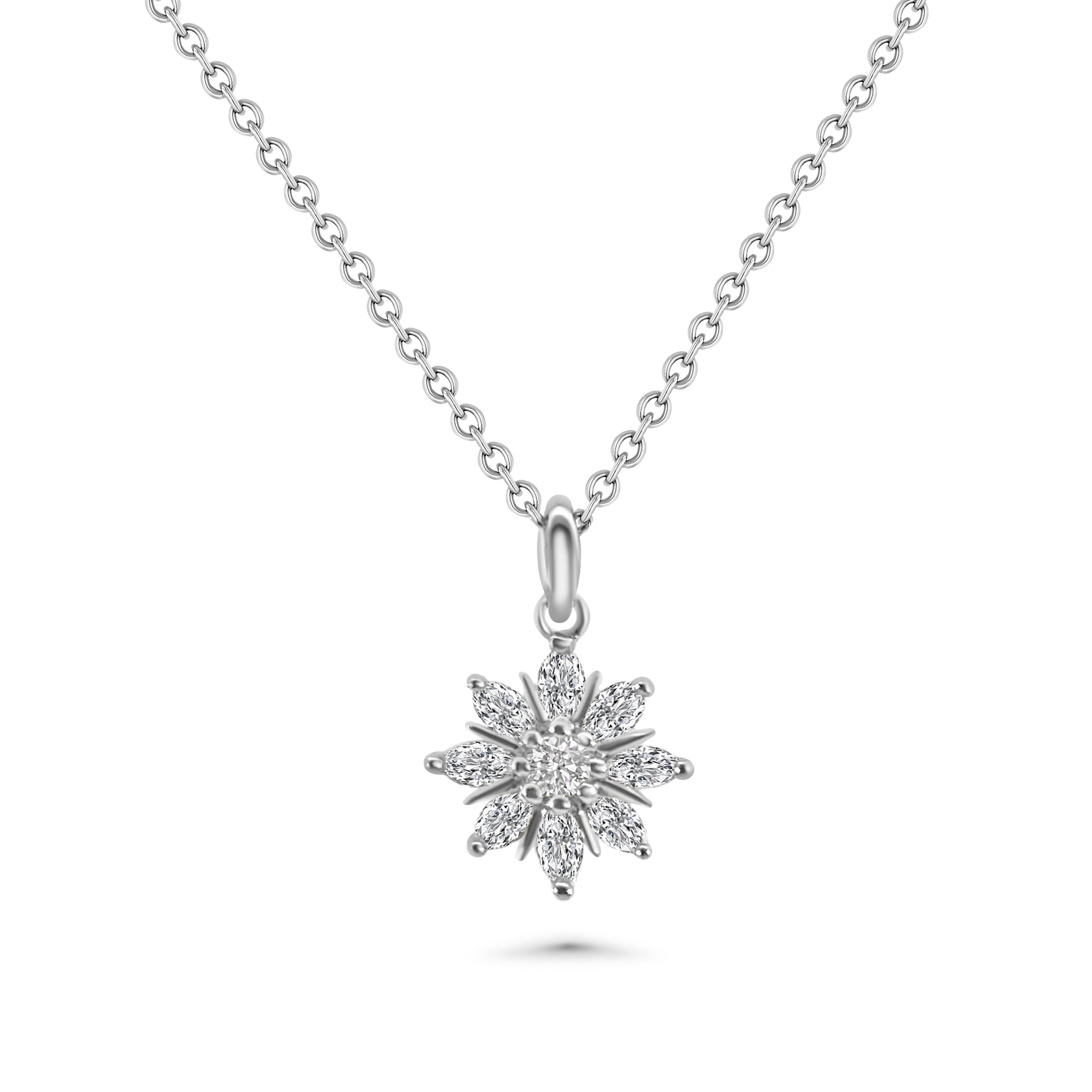 18kt Diamond Flower Pendant