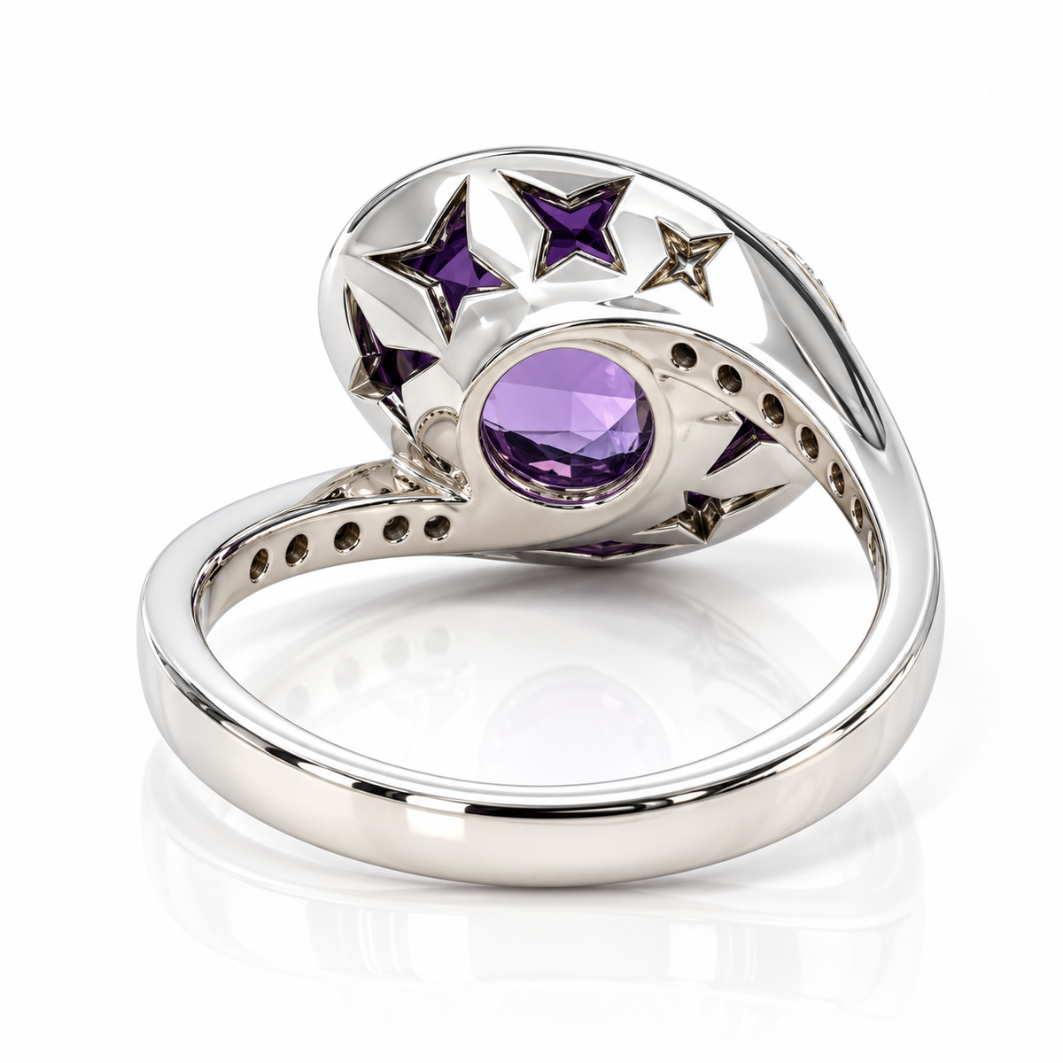 9kt Amethyst and Diamond Ring