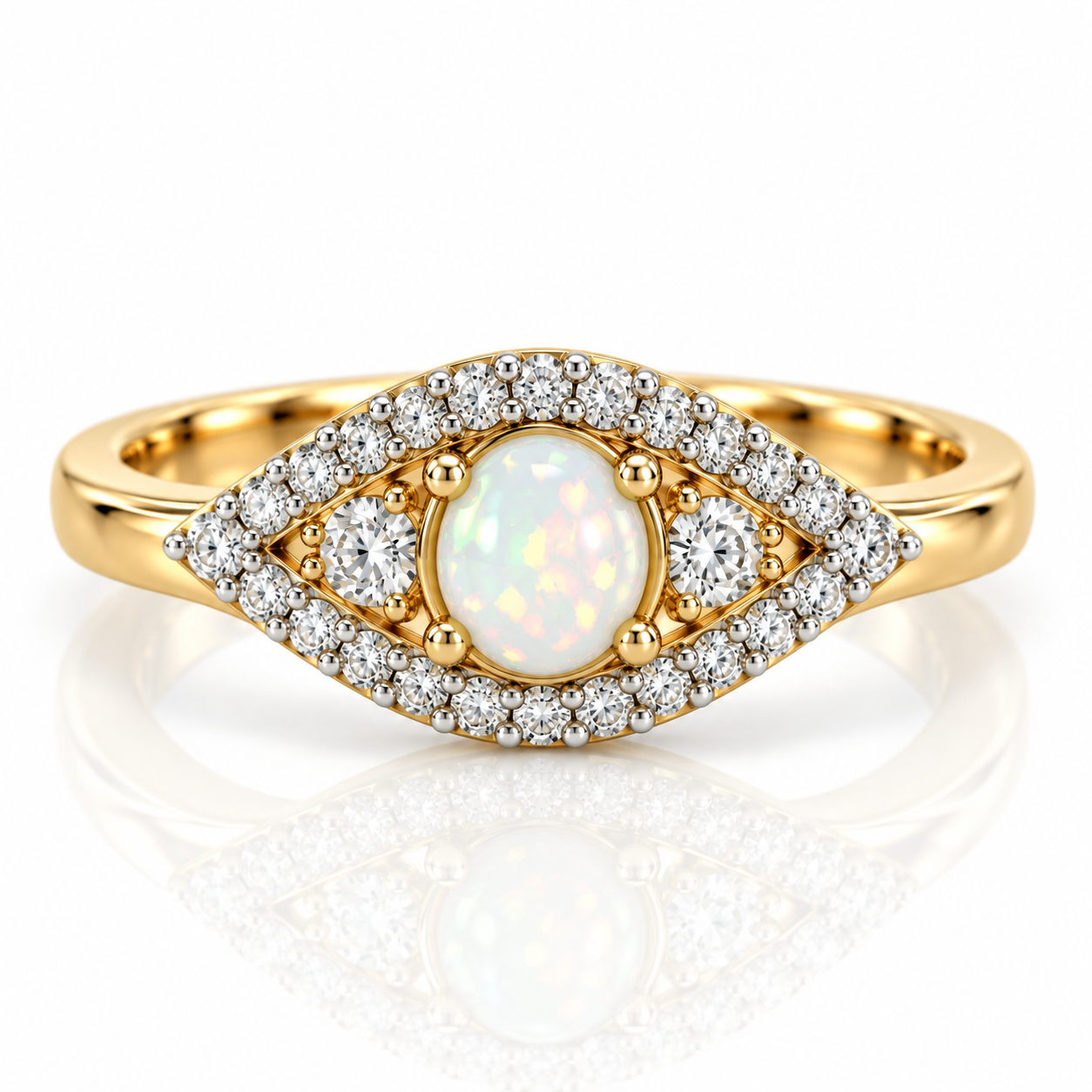 9kt Opal and Diamond Dress Ring
