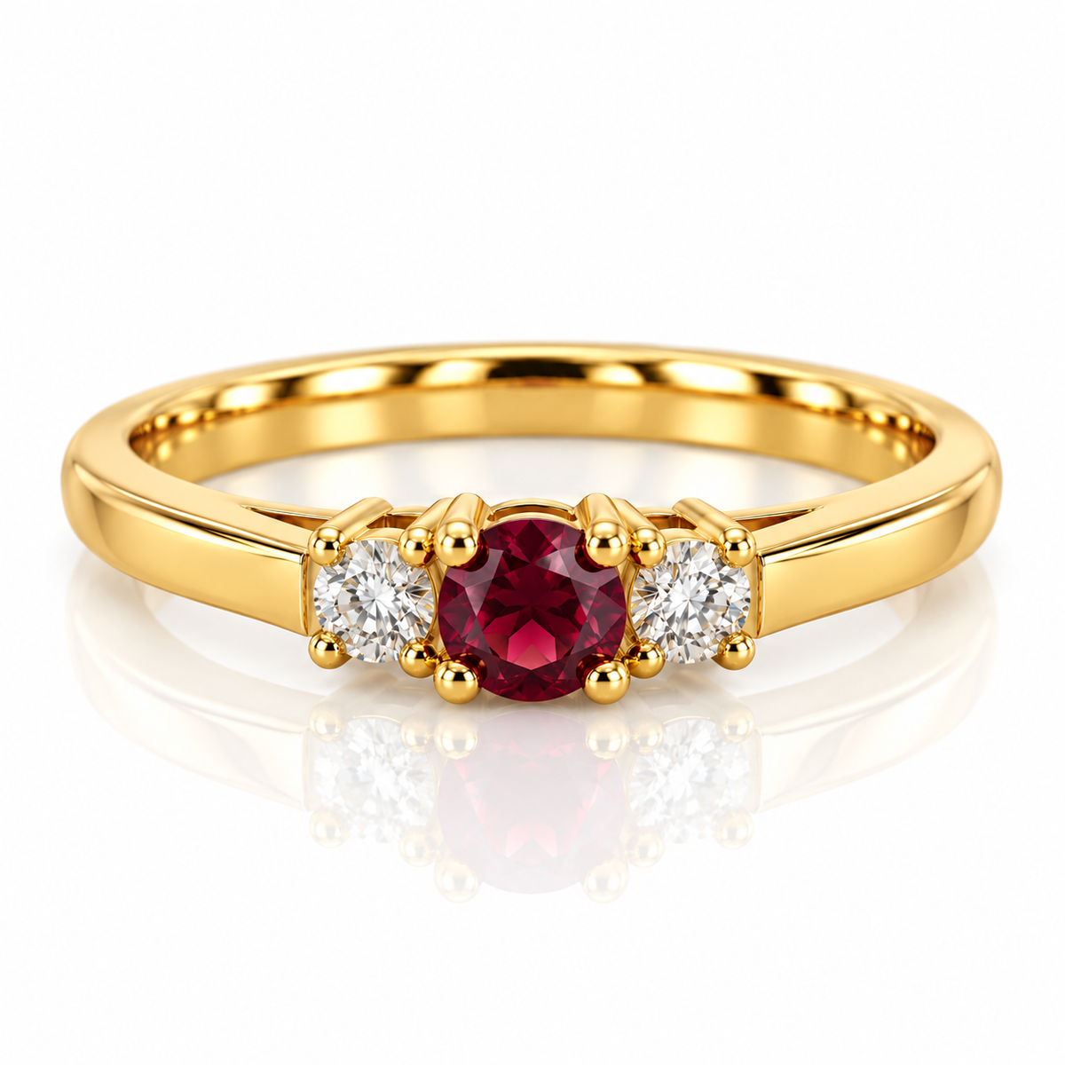 9kt Garnet and Diamond Dress Ring