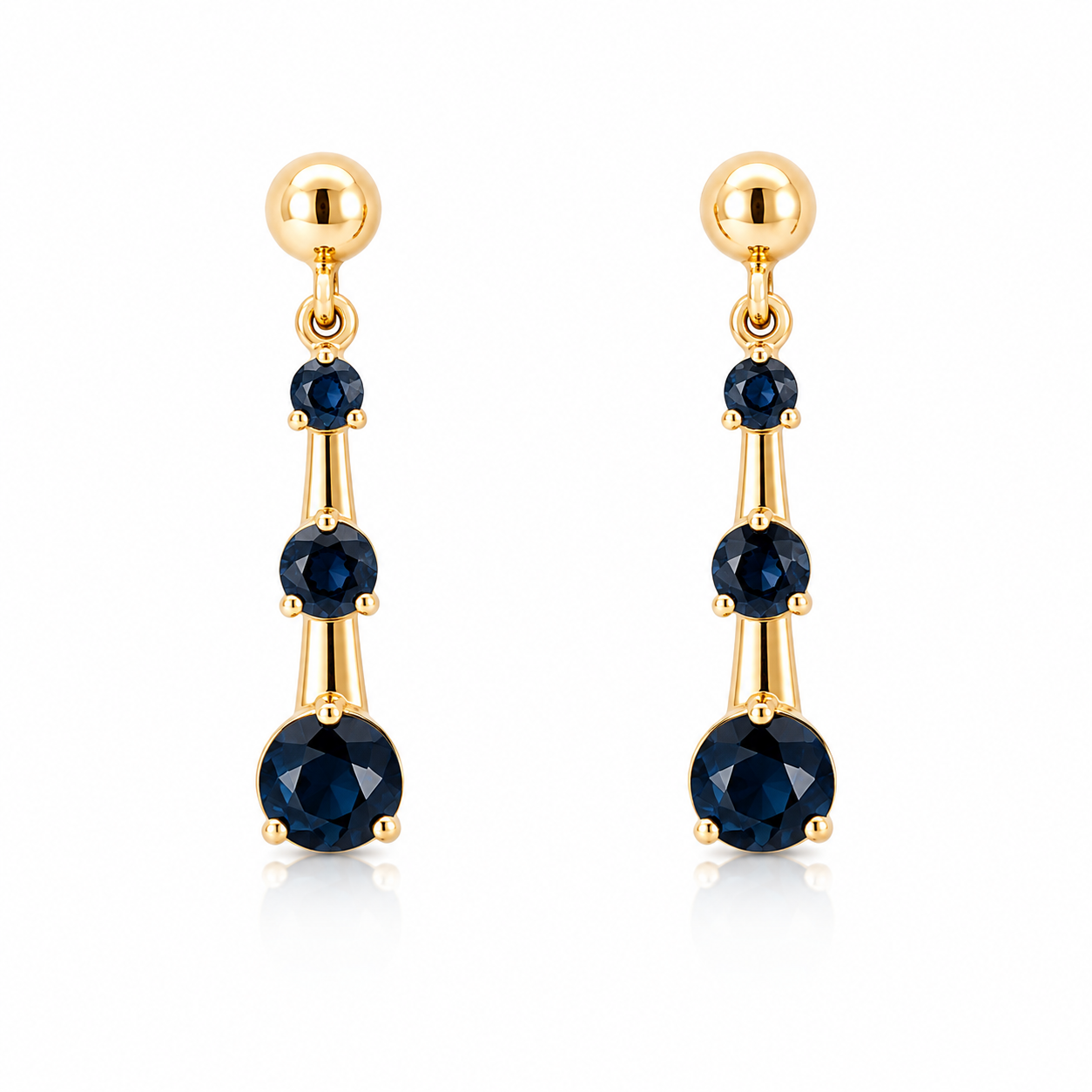 9kt Sapphire Drop Earrings