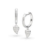 Kit Heath Desire Kiss Precious Pavé WT Heart Hinged Hoop Drop Earrings image 0