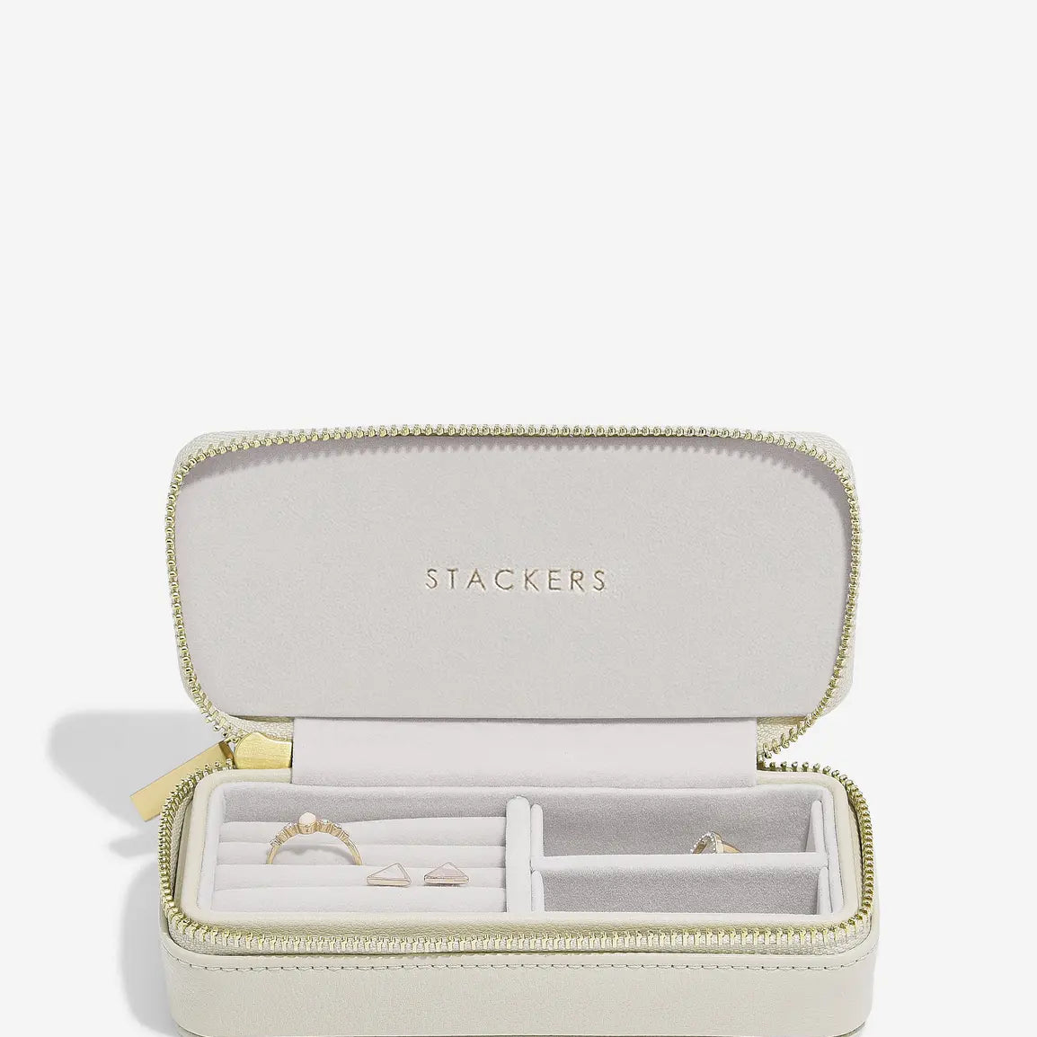 Zipped Travel Jewellery Box - Oatmeal
