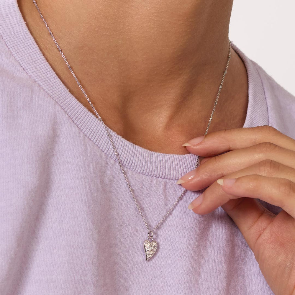 Kit Heath Desire Kiss Precious Pavé WT Heart Ball Chain Necklace image 1