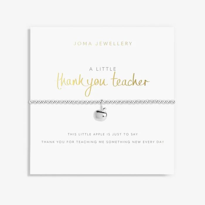 A Little 'Thank You Teacher' Apple Bracelet in Silver Plating image 0