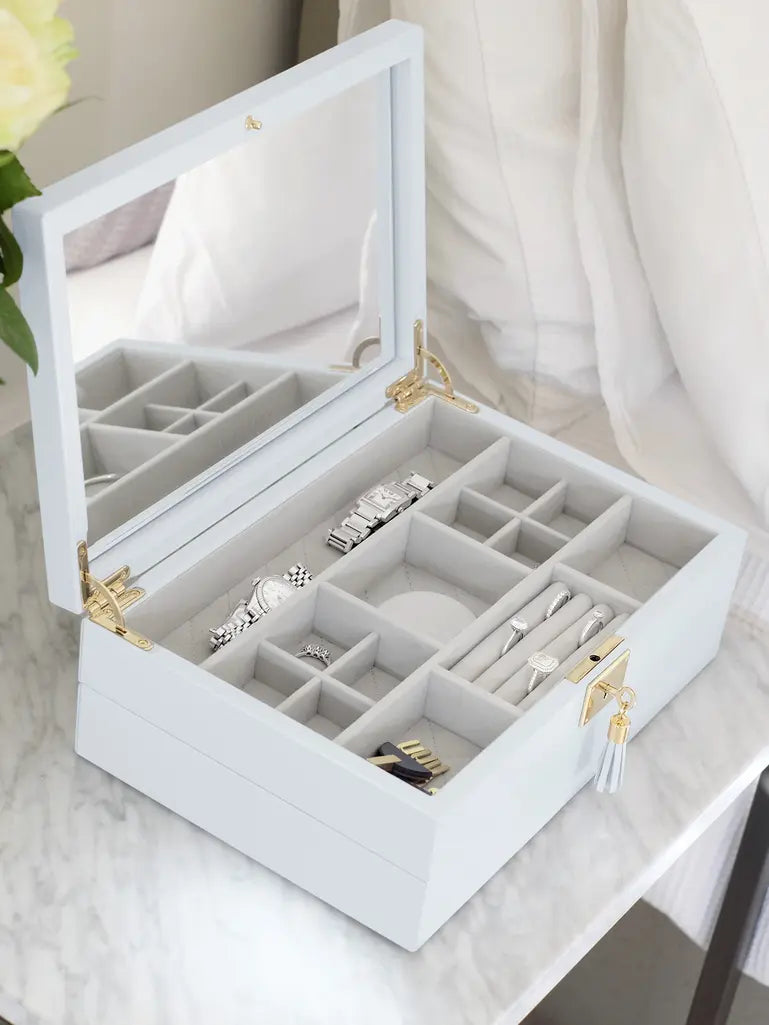 Stackers Leather Jewellery Box - Powder Blue image 1