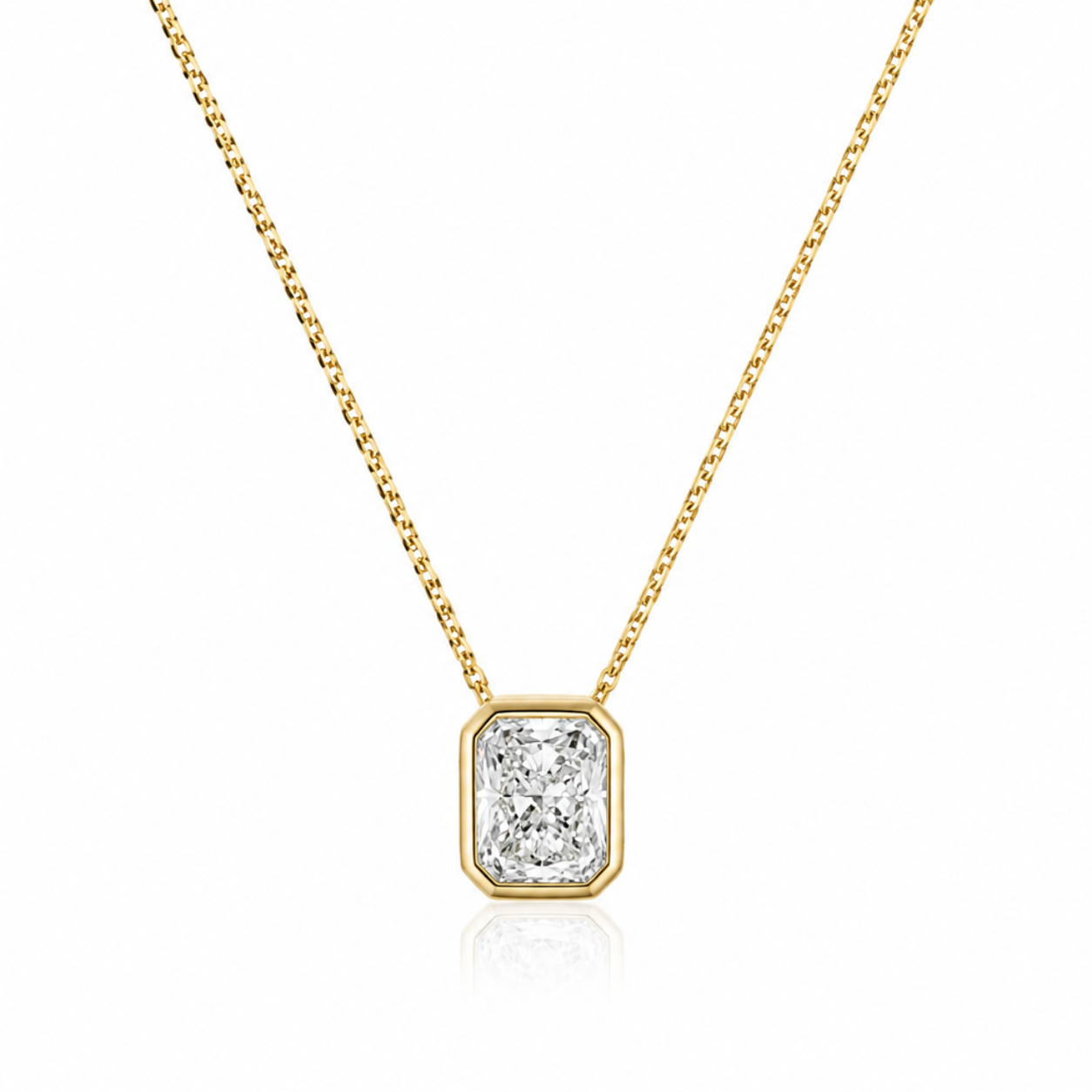 9kt Bezel Set Radiant Diamond Pendant