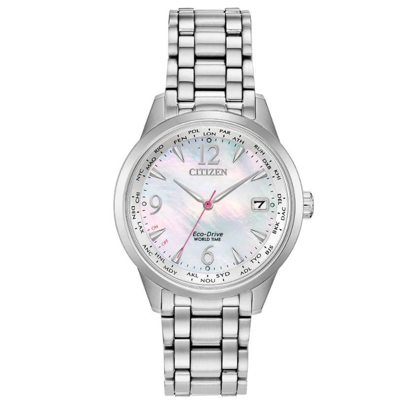 Citizen FC8000-55D Ladies Steel World Time Eco-Drive Watch 2601140 image 0