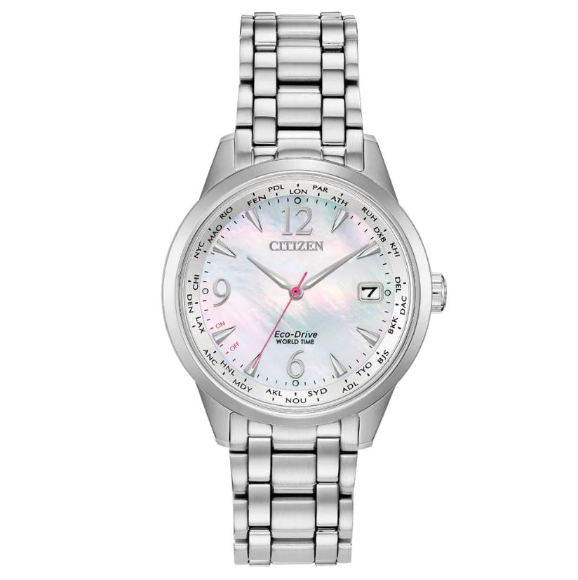 Citizen FC8000-55D Ladies Steel World Time Eco-Drive Watch 2601140 image 0
