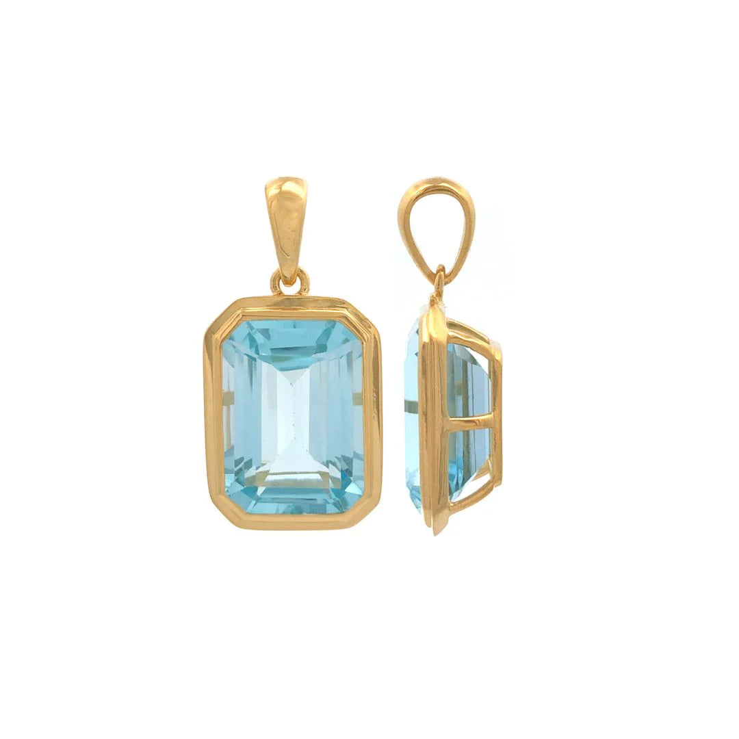 Lagoon Blue Topaz Pendant