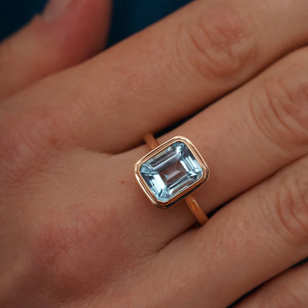 Lagoon Blue Topaz Ring