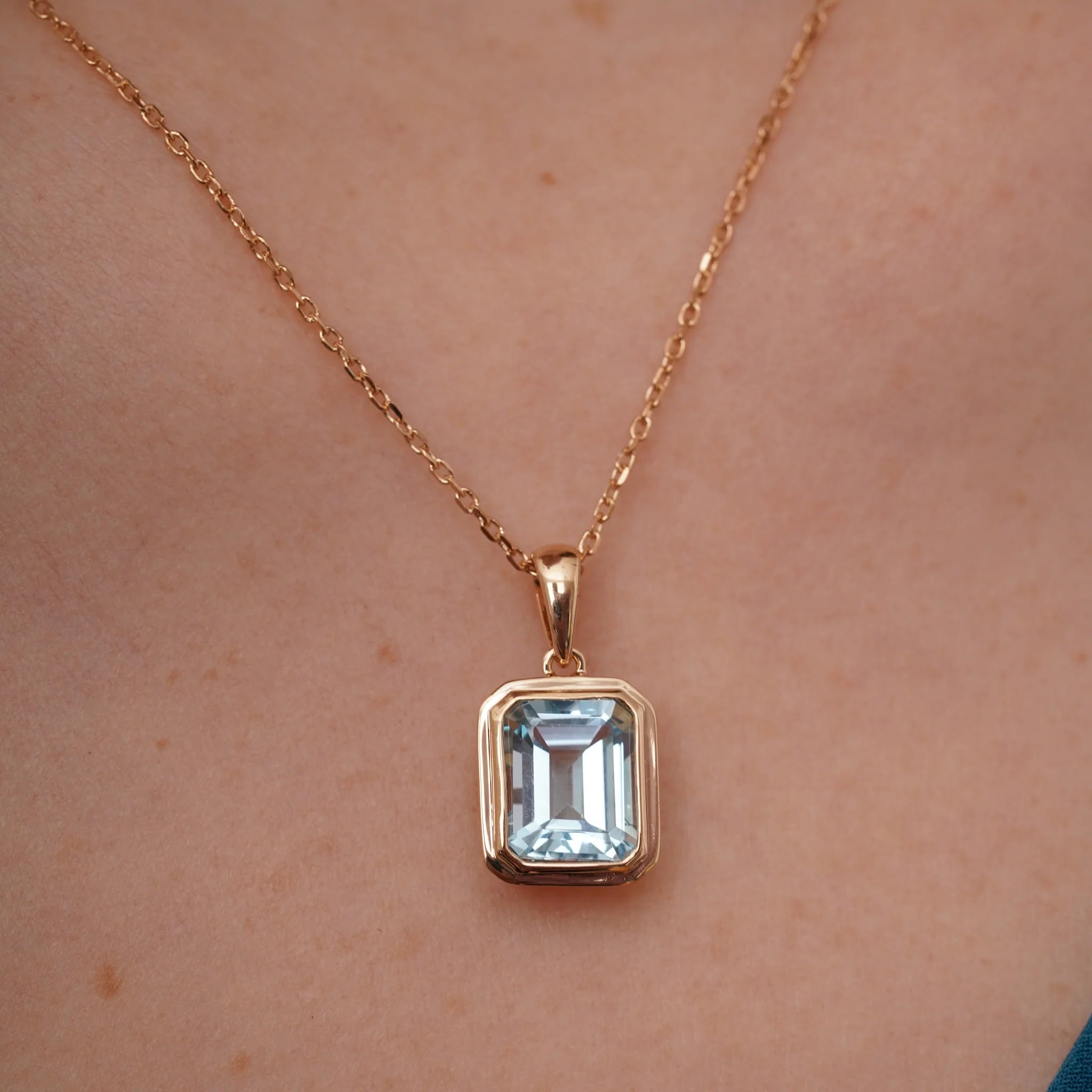 Lagoon Blue Topaz Pendant