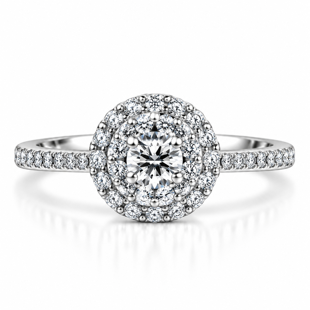 18kt Cluster Diamond Engagement Ring
