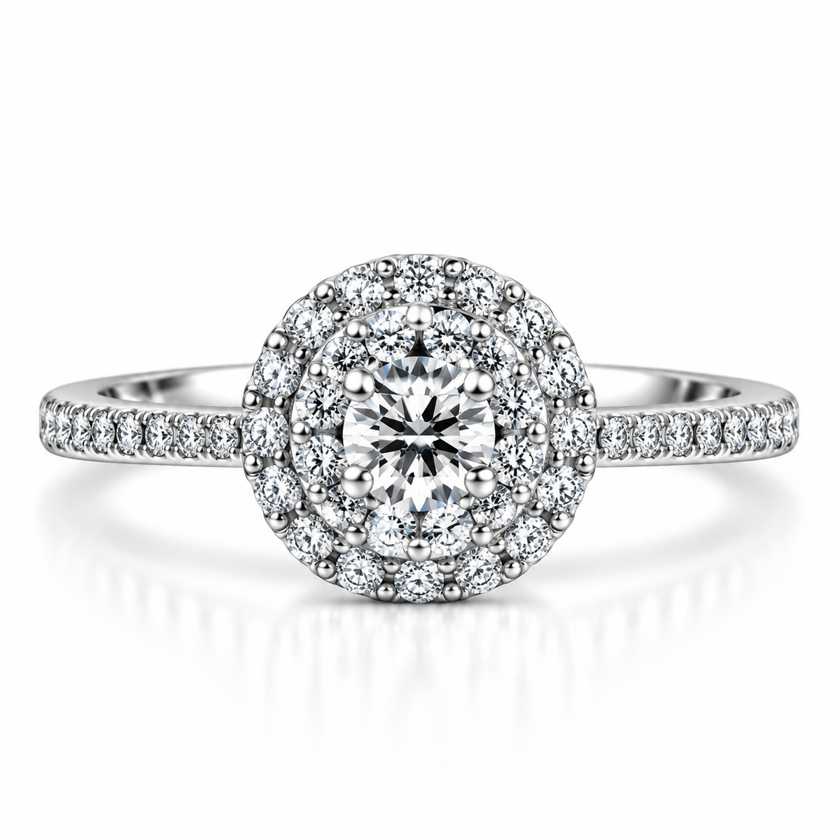 18kt Cluster Diamond Engagement Ring