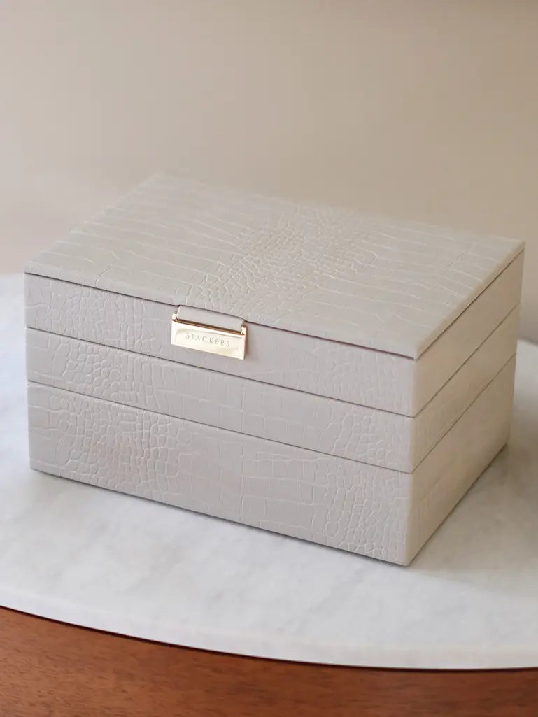 Stackers Classic Jewellery Box - Putty Croc image 1