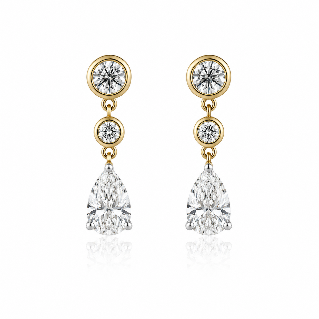 9kt Pear Drop Lab Grown Earrings