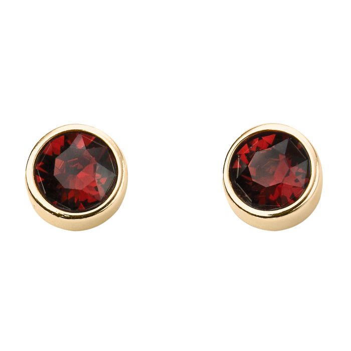 Gold Plate Birthstone Earrings - January