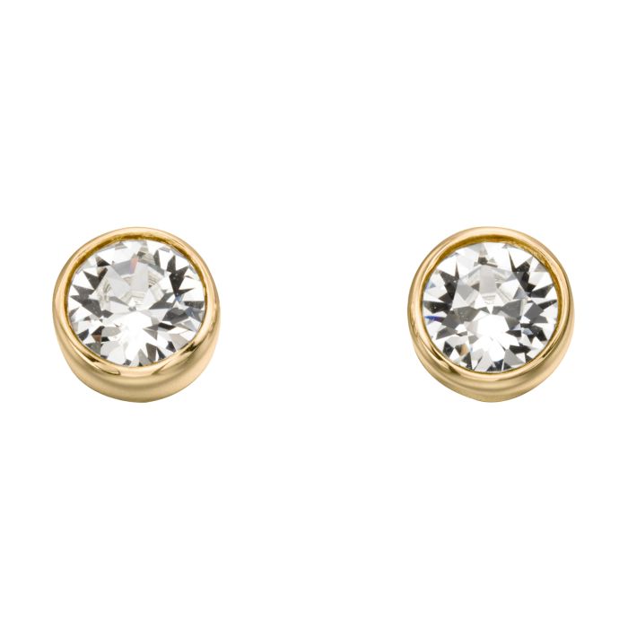 Gold Plate Birthstone Earrings - April