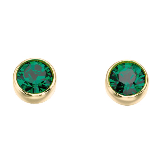 Gold Plate Birthstone Earrings - May