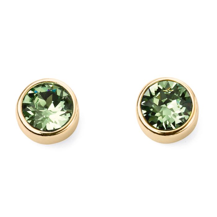 Gold Plate Birthstone Earrings - August