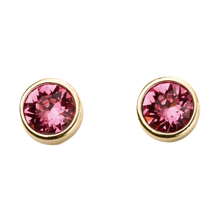 Gold Plate Birthstone Earrings - October