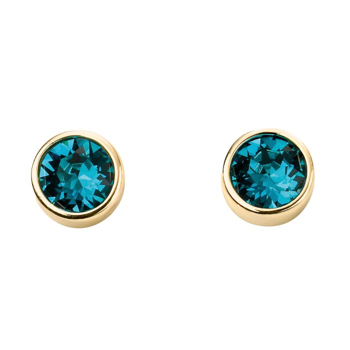 Gold Plate Birthstone Earrings - December