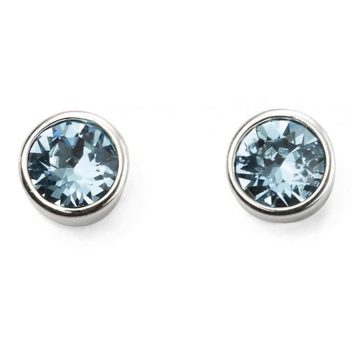 Silver Birthstone Earrings - March